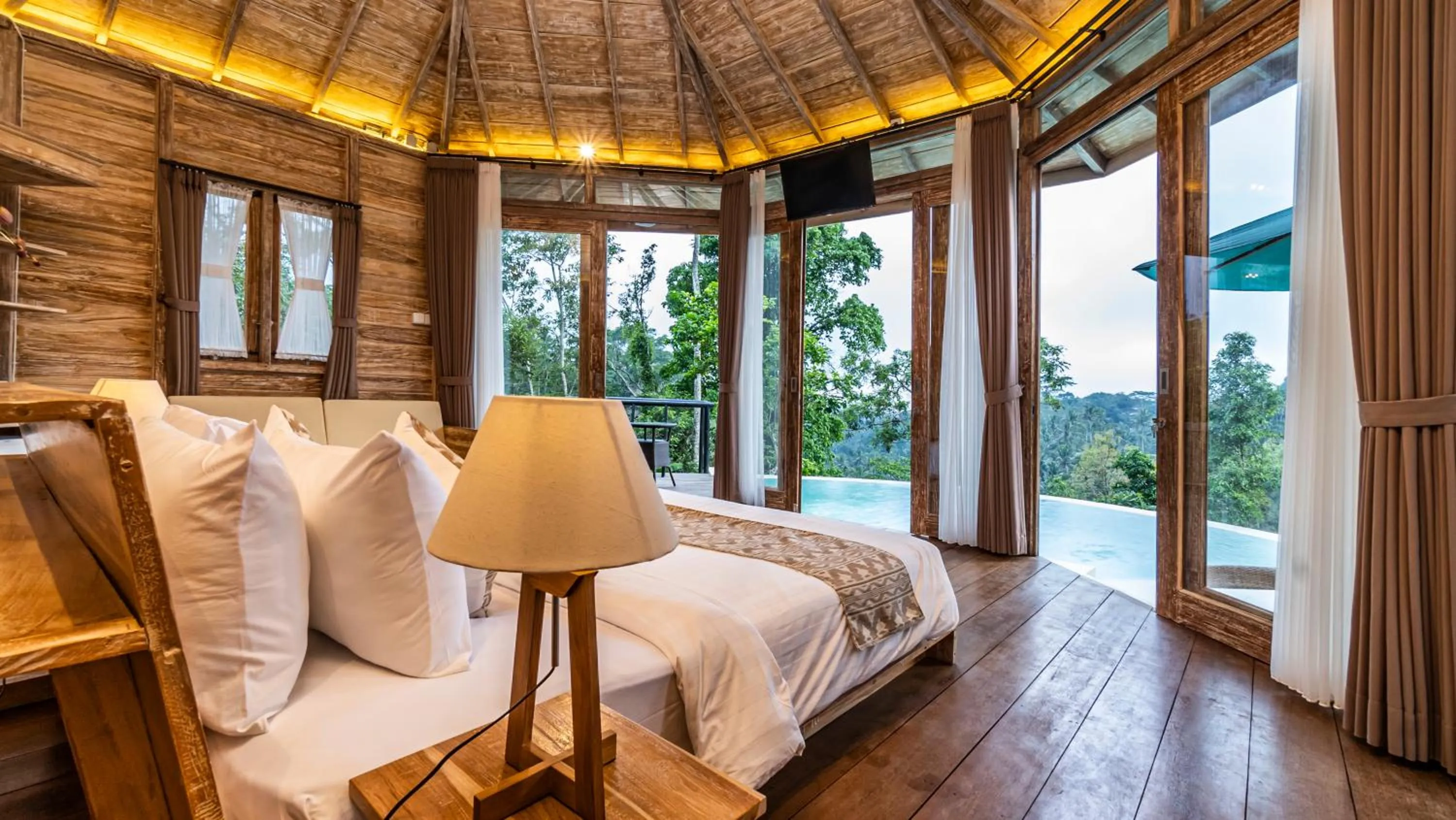 View (from property/room), Bed in Anja Villas Ubud