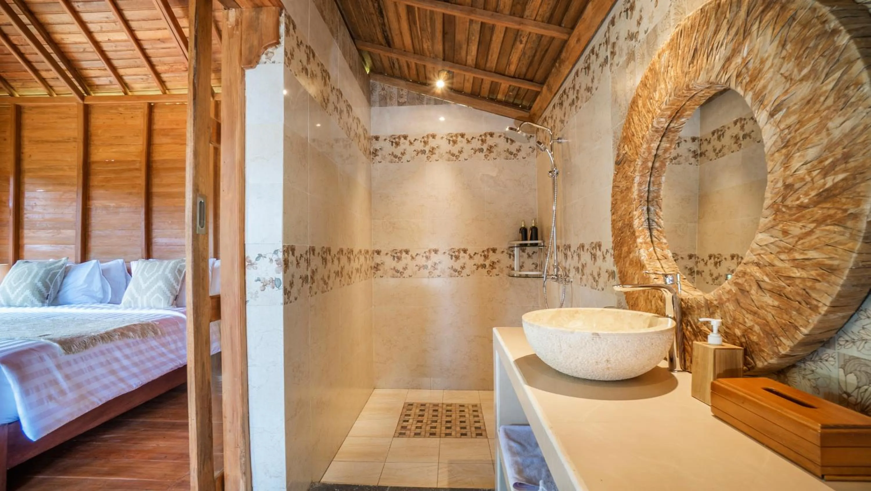 Bathroom, Bed in Anja Villas Ubud