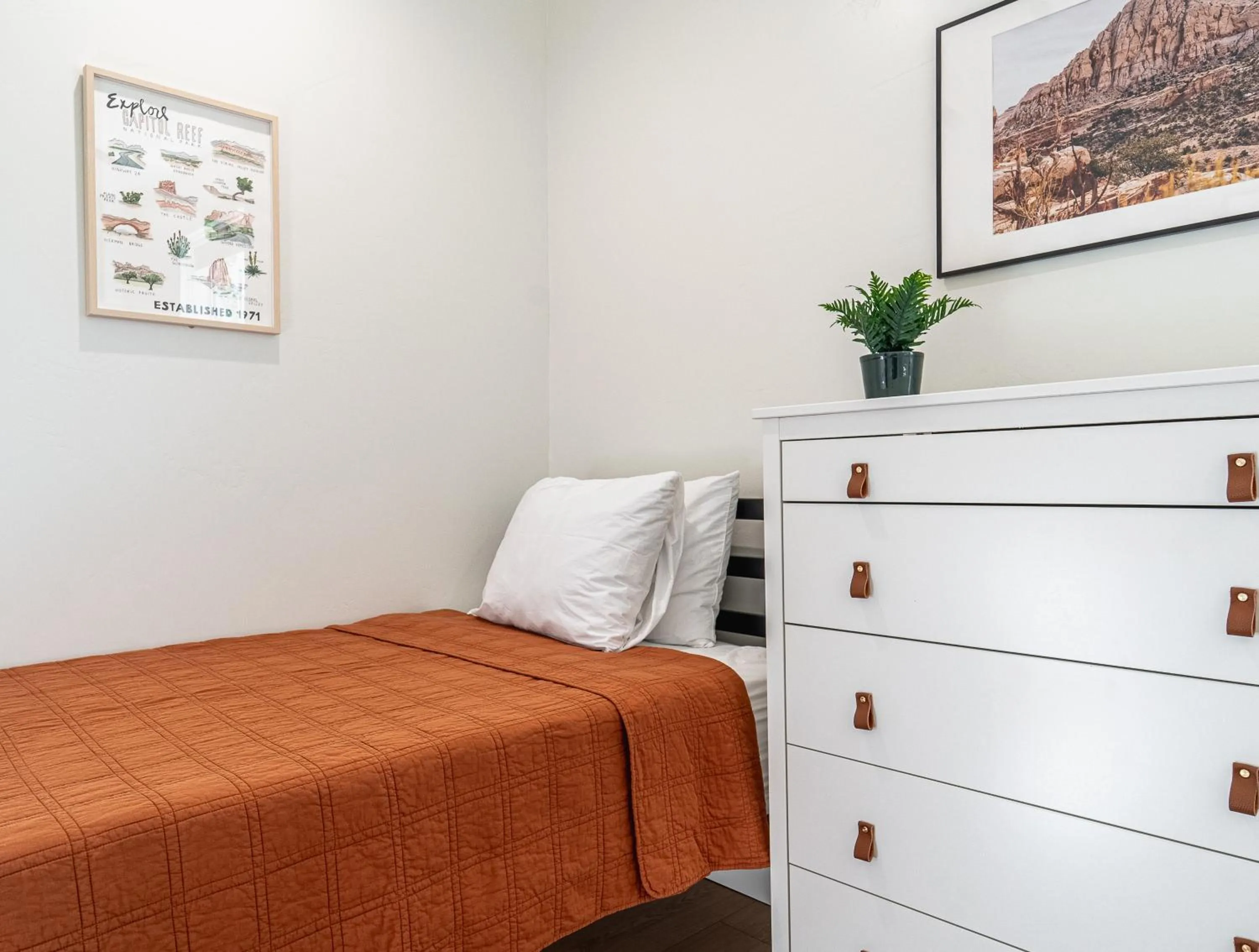 Bed in Casitas at Capitol Reef