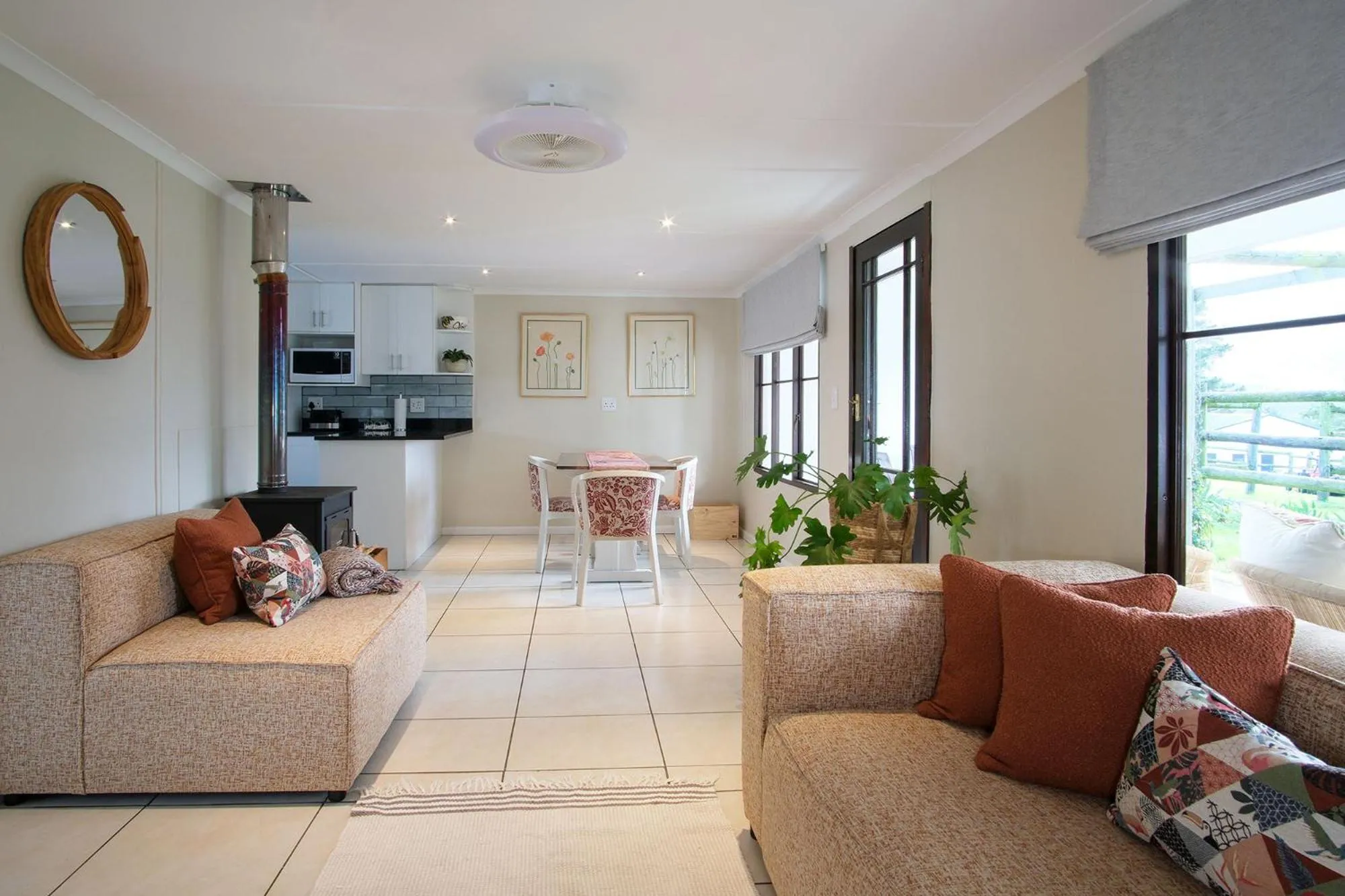Seating area in High Season Farm Luxury Cottages
