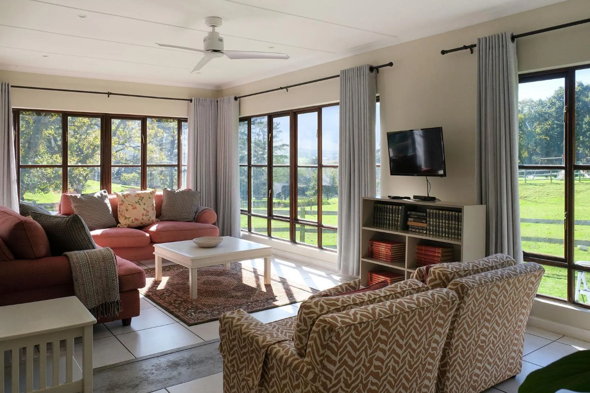 Seating area in High Season Farm Luxury Cottages