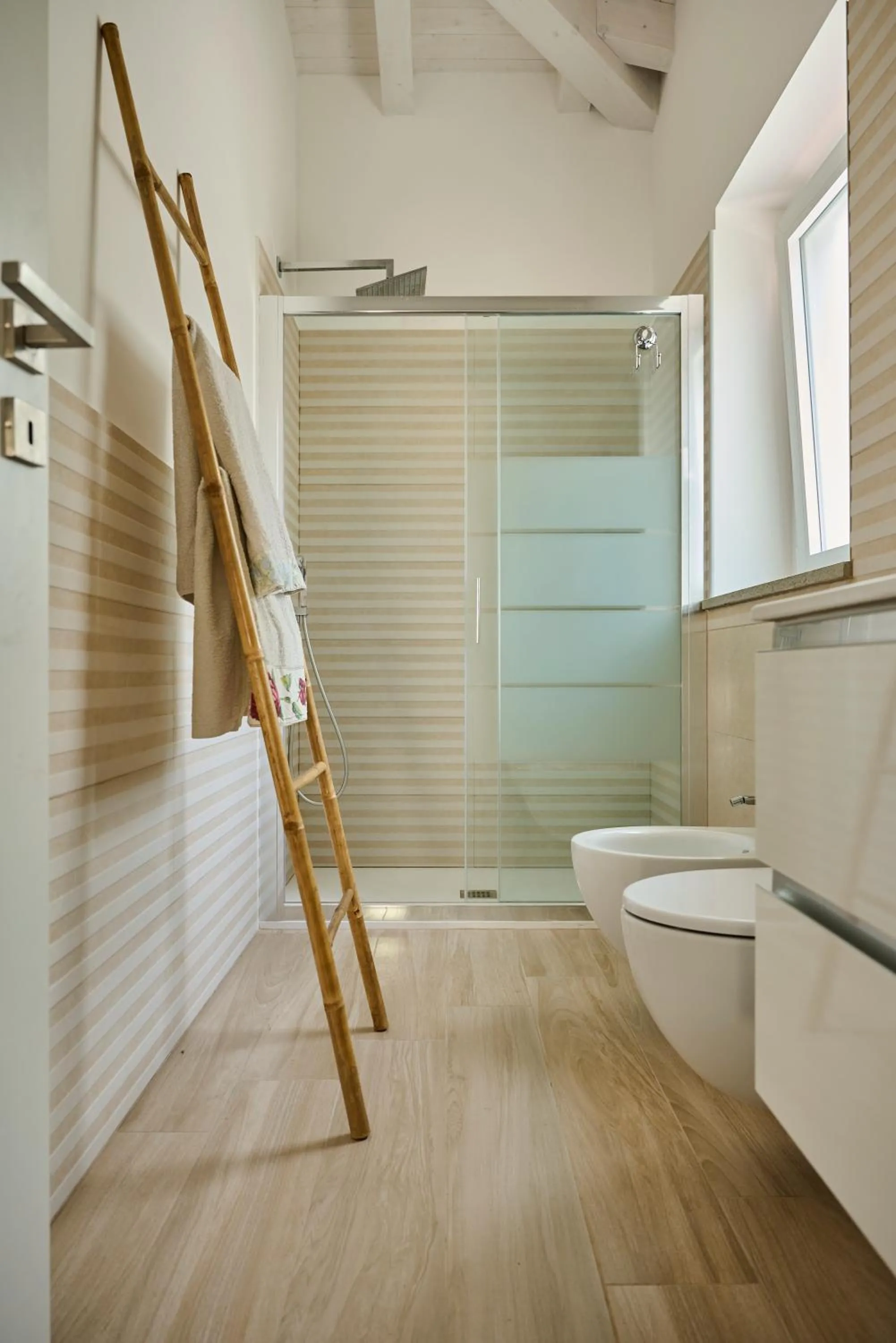 Shower in Green Woody Home