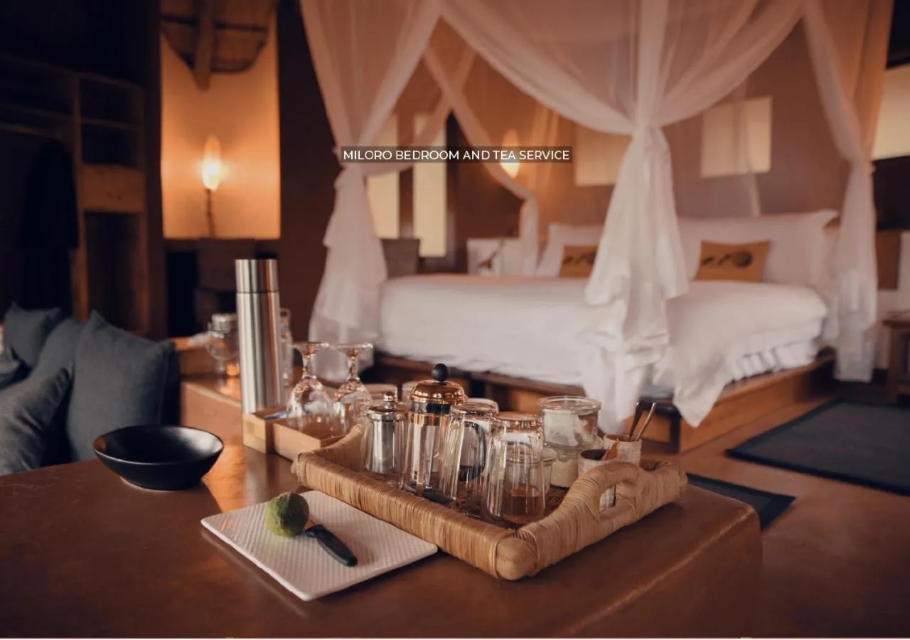 Coffee/tea facilities, Bed in Leshiba Wilderness