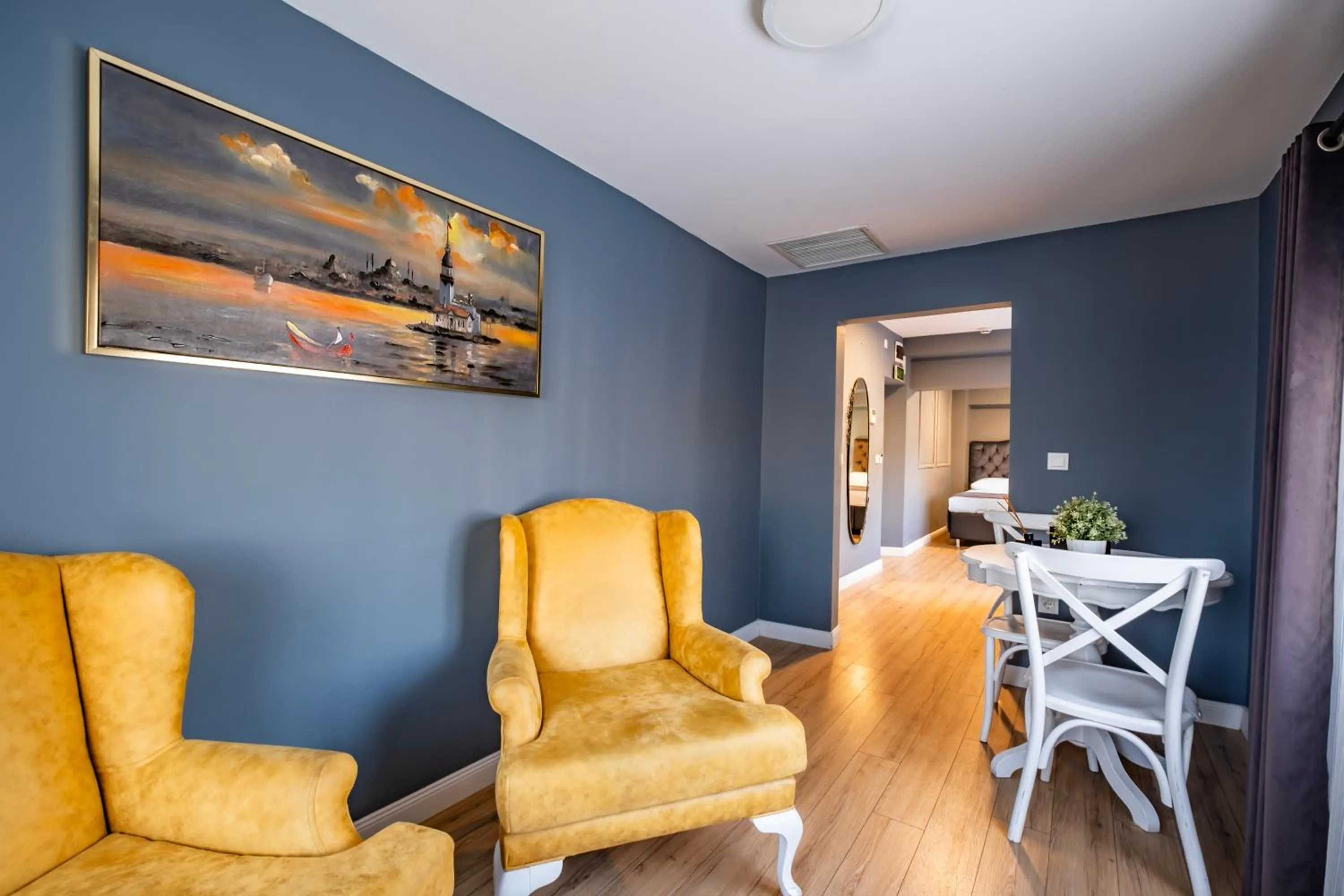 Seating area in Selvese Suites, Serviced Living in Galata