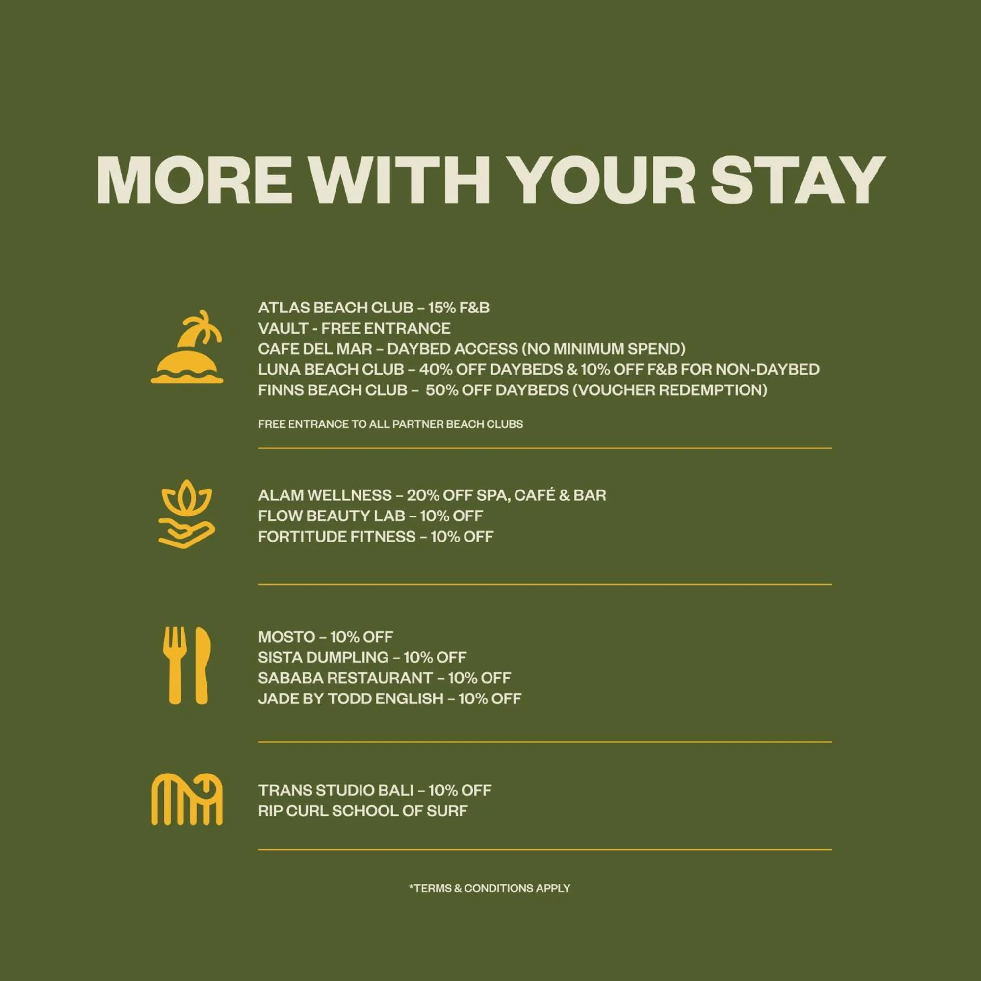 Area and facilities in The Komu Canggu Bali