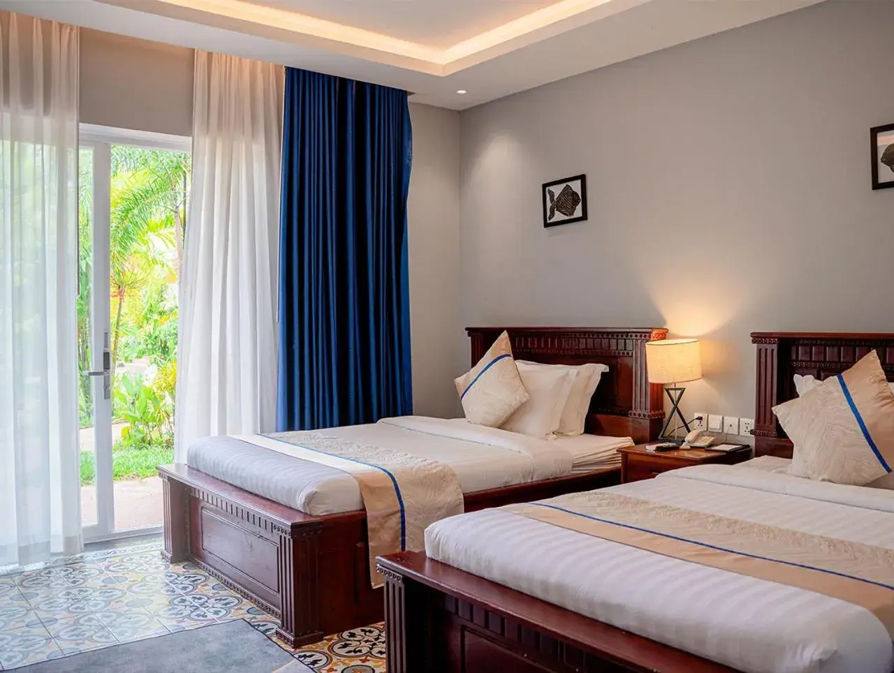 Bed in Sokchea Kampot Hotel Bed in Sokchea Kampot Hotel