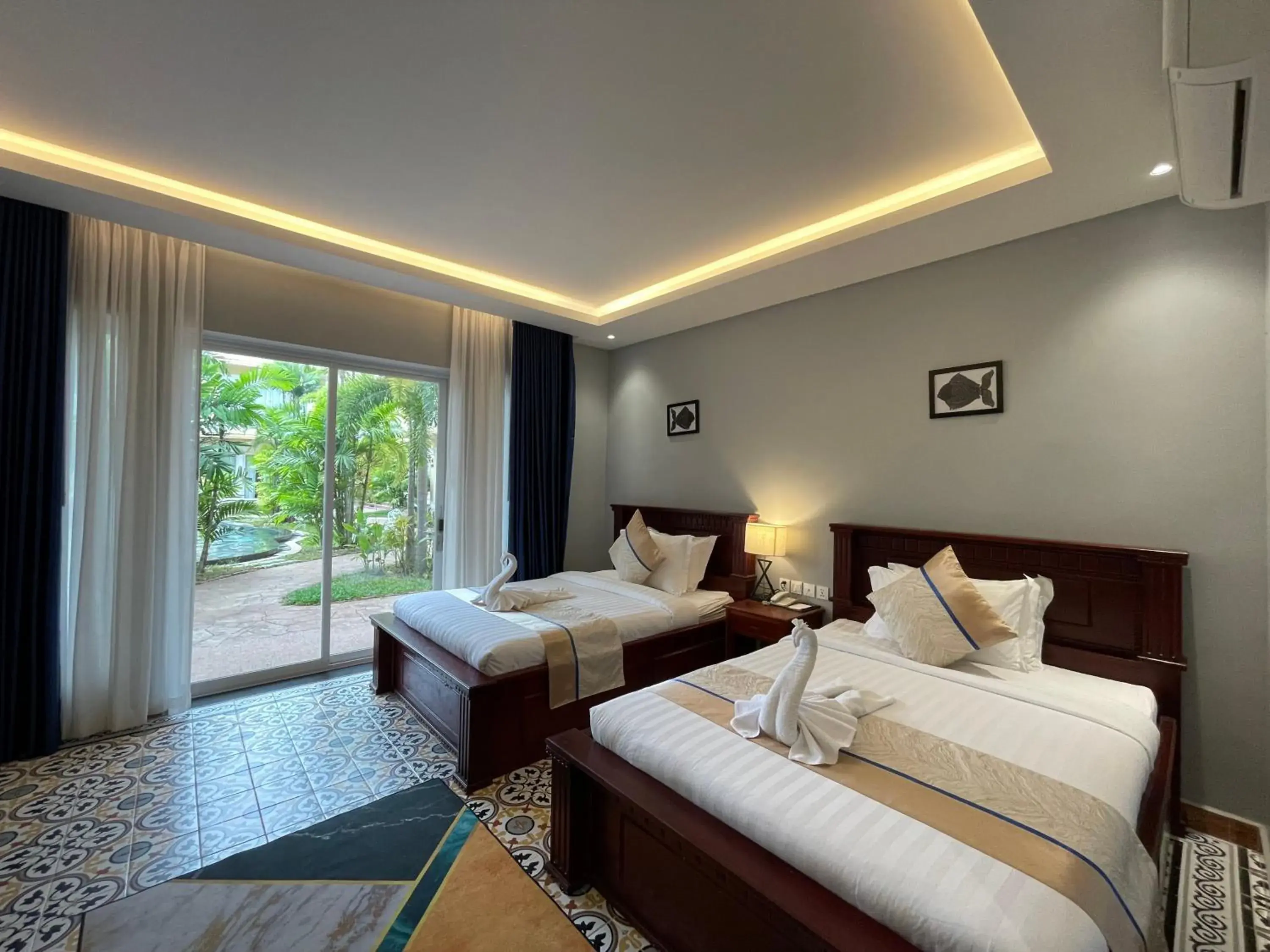 Bed in Sokchea Kampot Hotel Bed in Sokchea Kampot Hotel