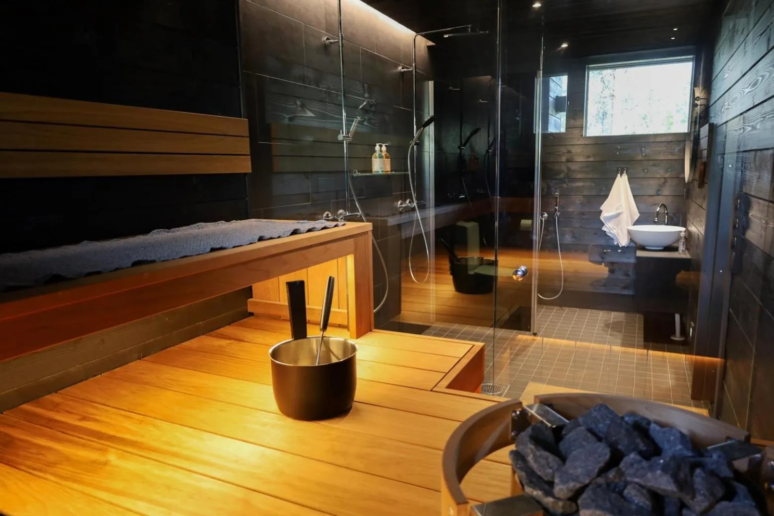 Sauna, Bed in Villa Kanger Ruka