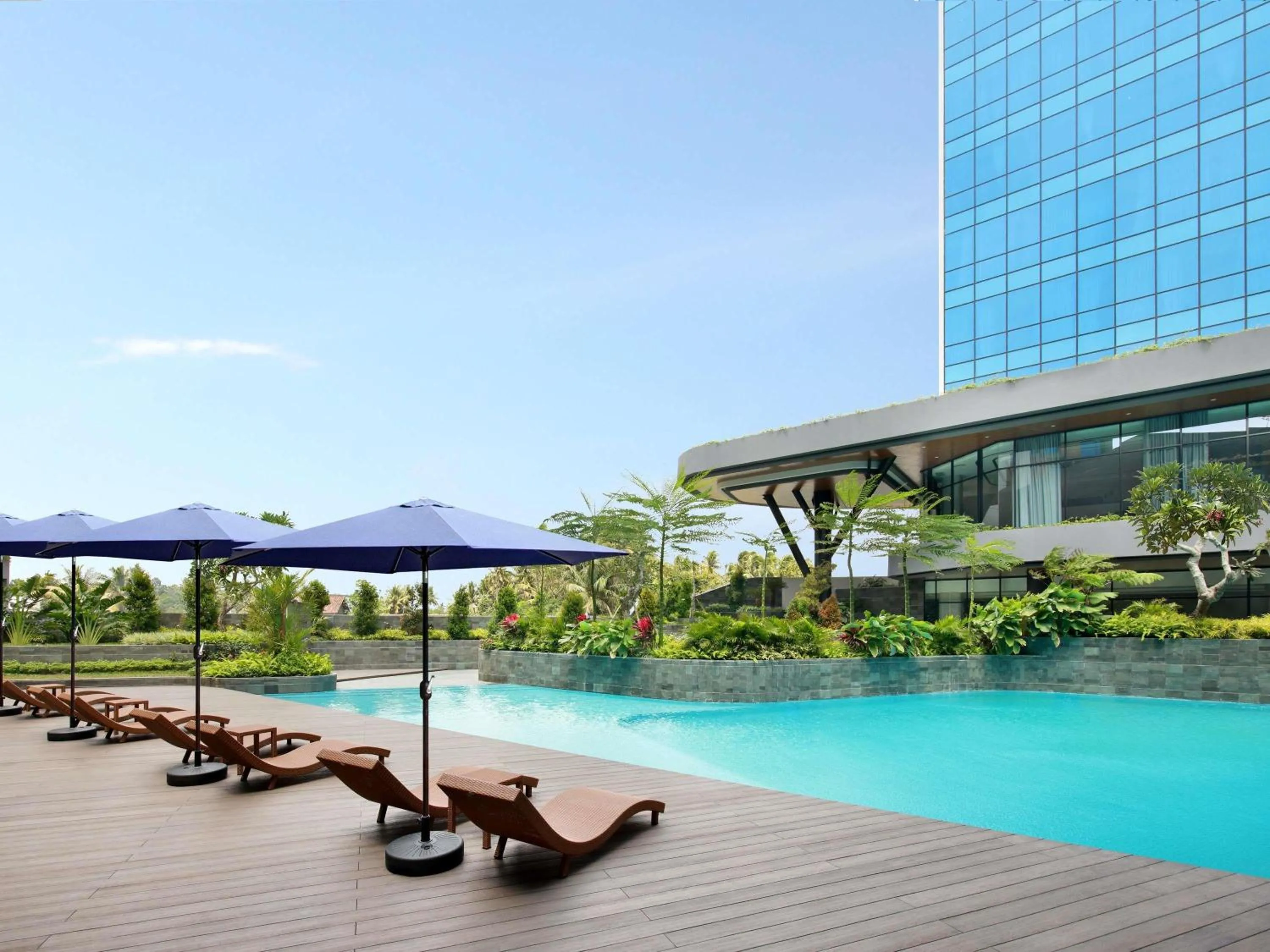 Pool view in Novotel Yogyakarta International Airport Kulon Progo