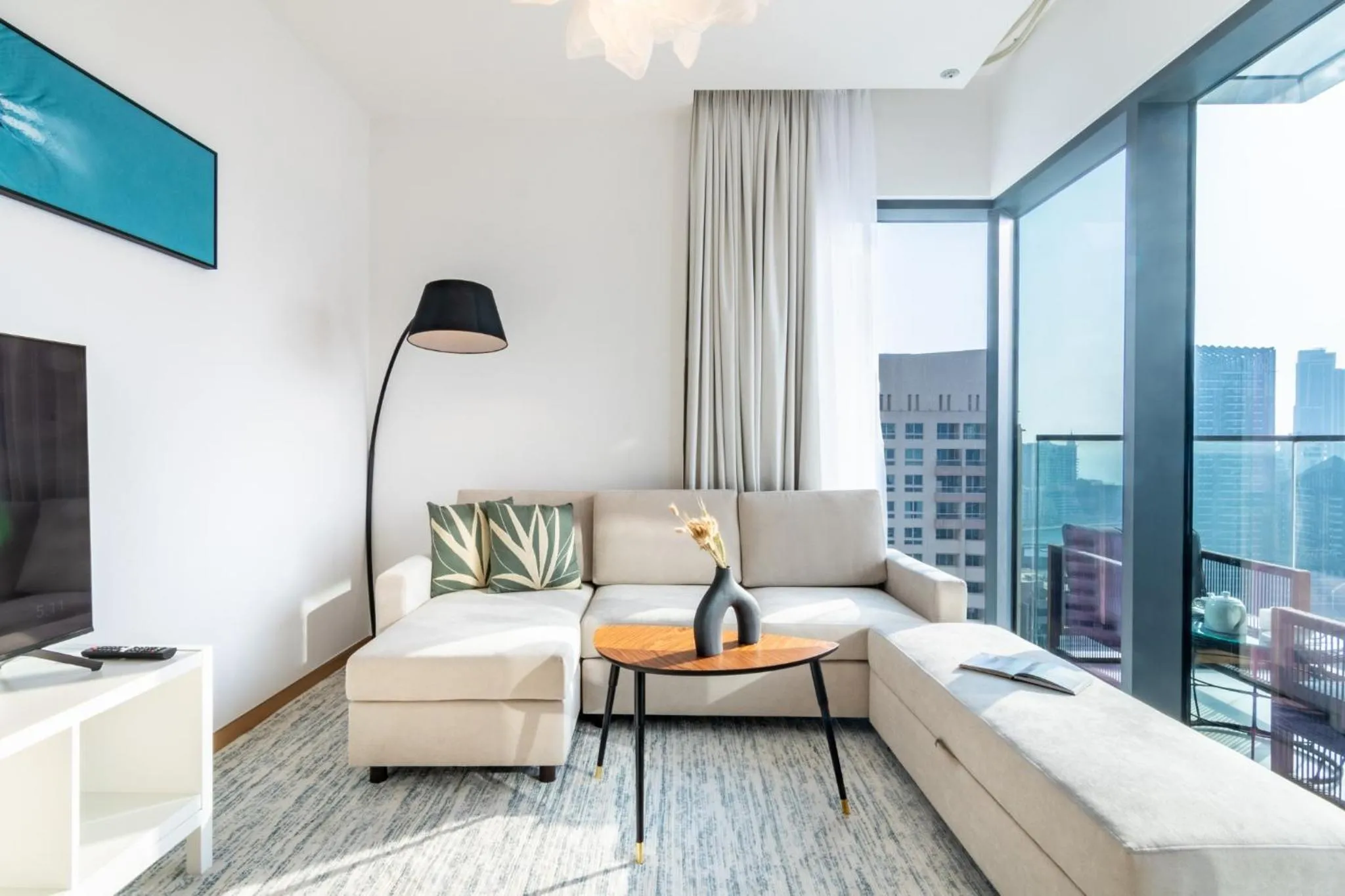 Living room in Welcome Home Apartments - VIDA Marina - Full Marina view - High Floor