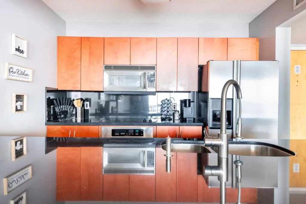 Kitchen or kitchenette in Brickell Center w/City & Bay View + FREE Parking!
