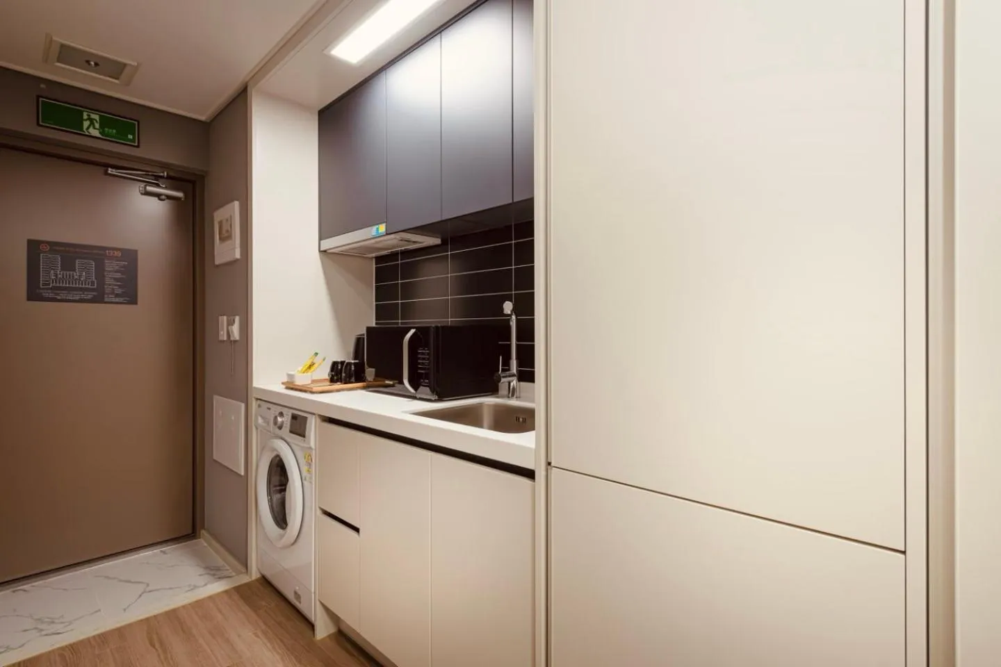 Kitchen or kitchenette in Sollago Myeongdong Hotel & Residence