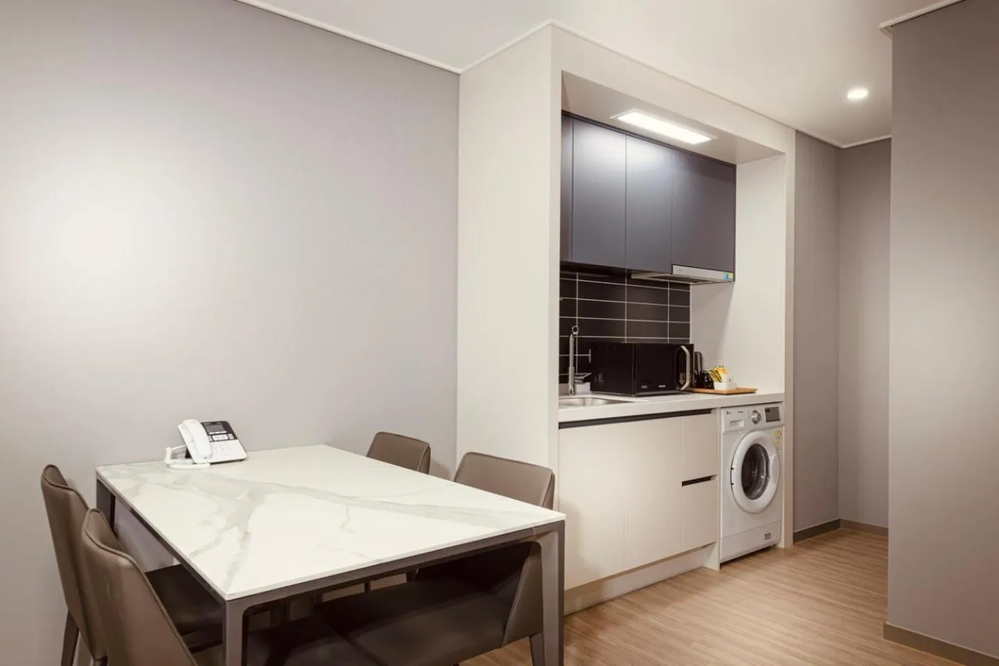 Kitchen or kitchenette in Sollago Myeongdong Hotel & Residence