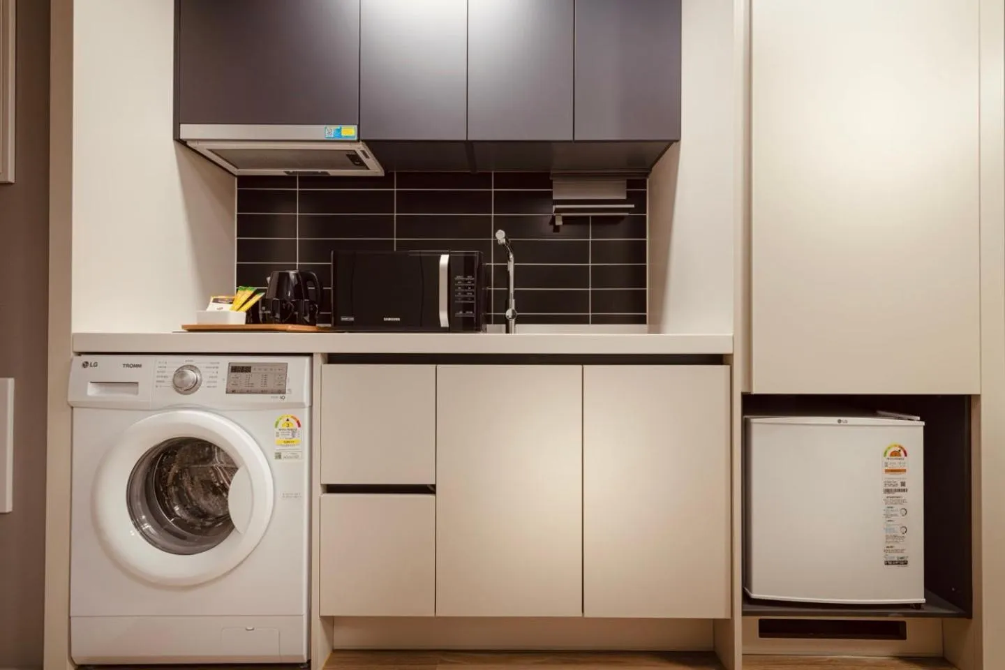 Kitchen or kitchenette in Sollago Myeongdong Hotel & Residence