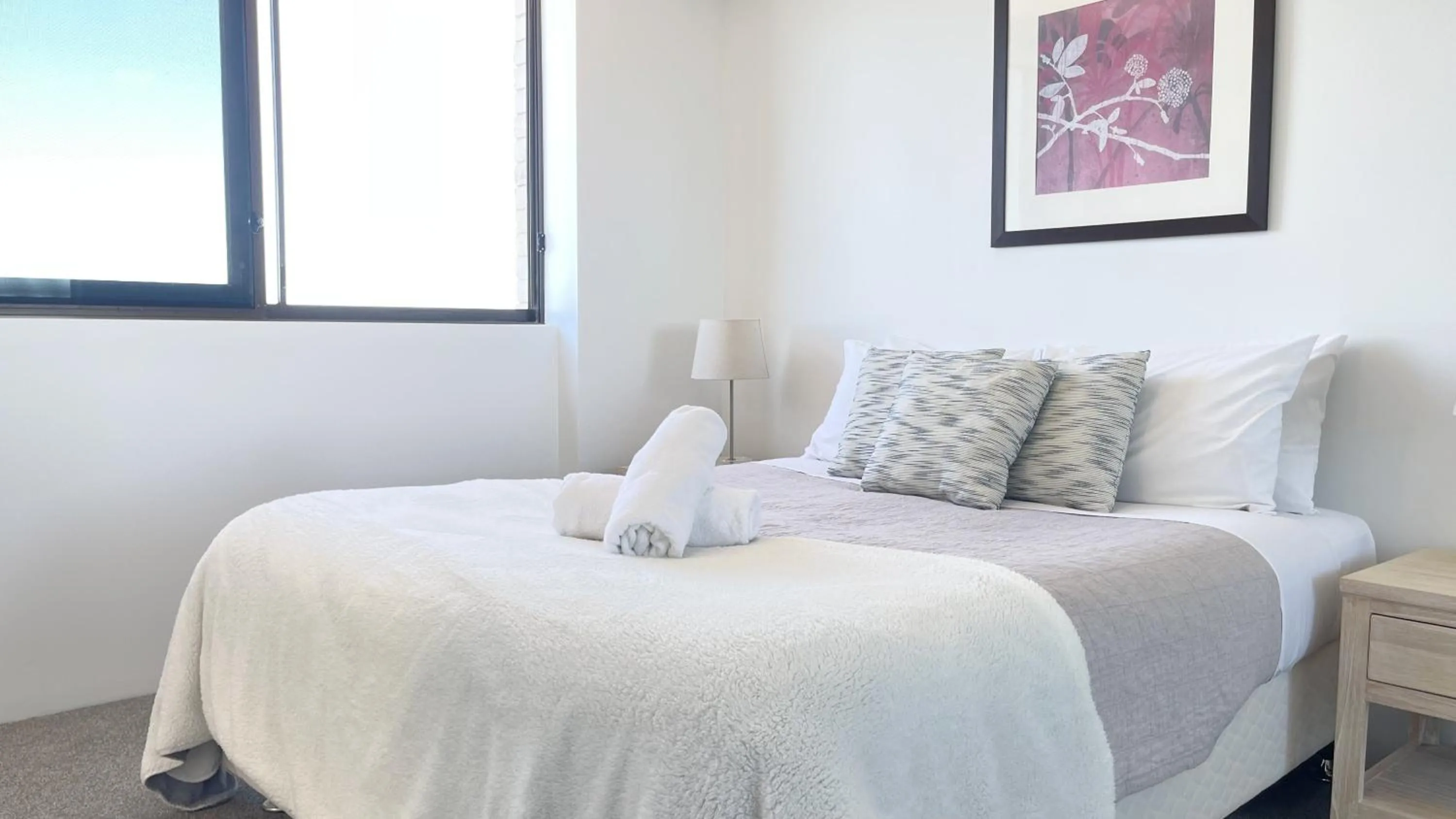 Bed in Maroochydore Riverfront Apartment