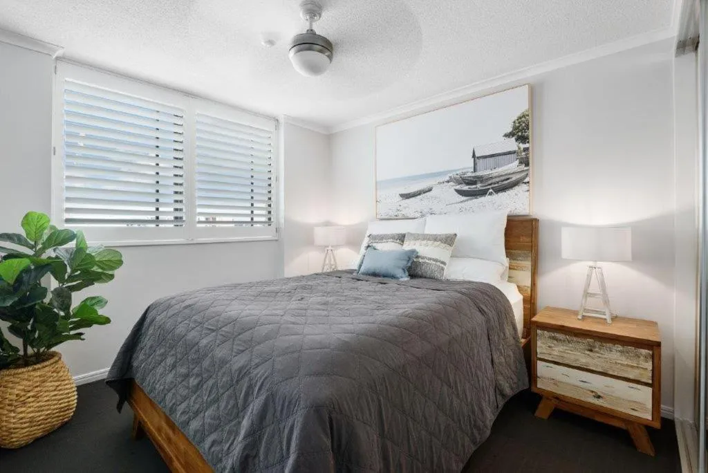 Bed in Maroochydore Riverfront Apartment