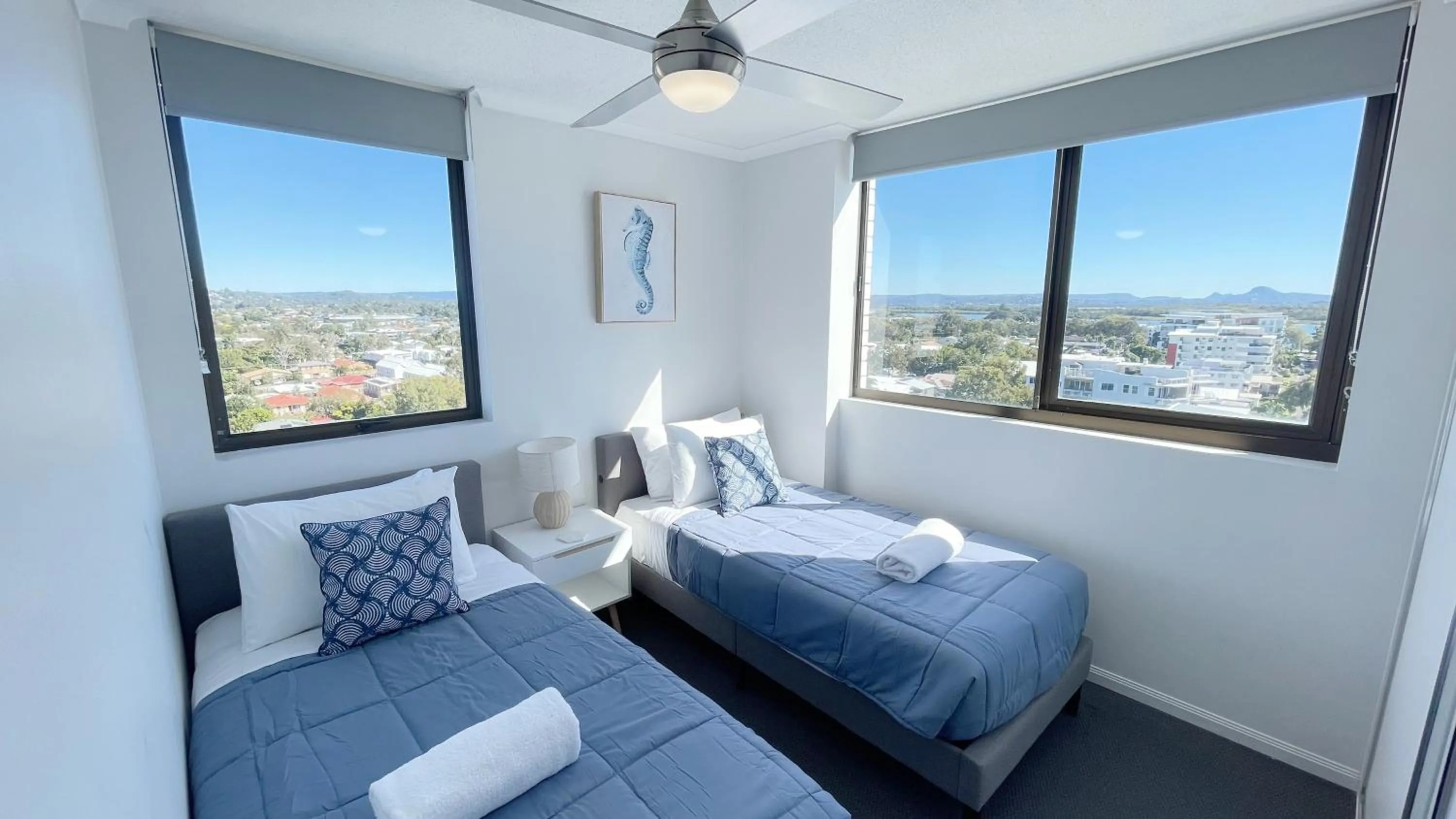 Bed in Maroochydore Riverfront Apartment