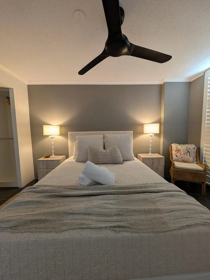 Bed in Maroochydore Riverfront Apartment