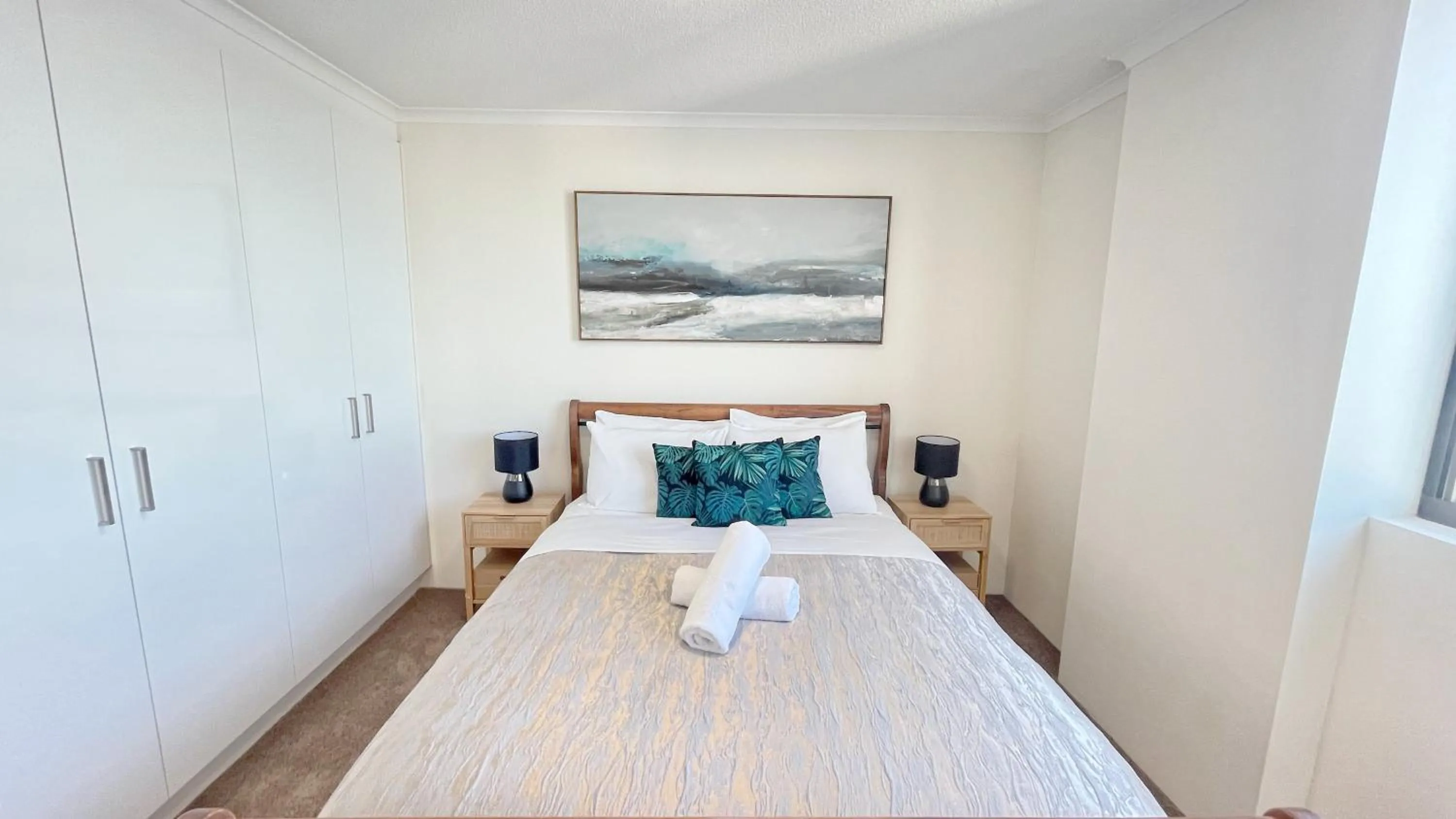 Bed in Maroochydore Riverfront Apartment