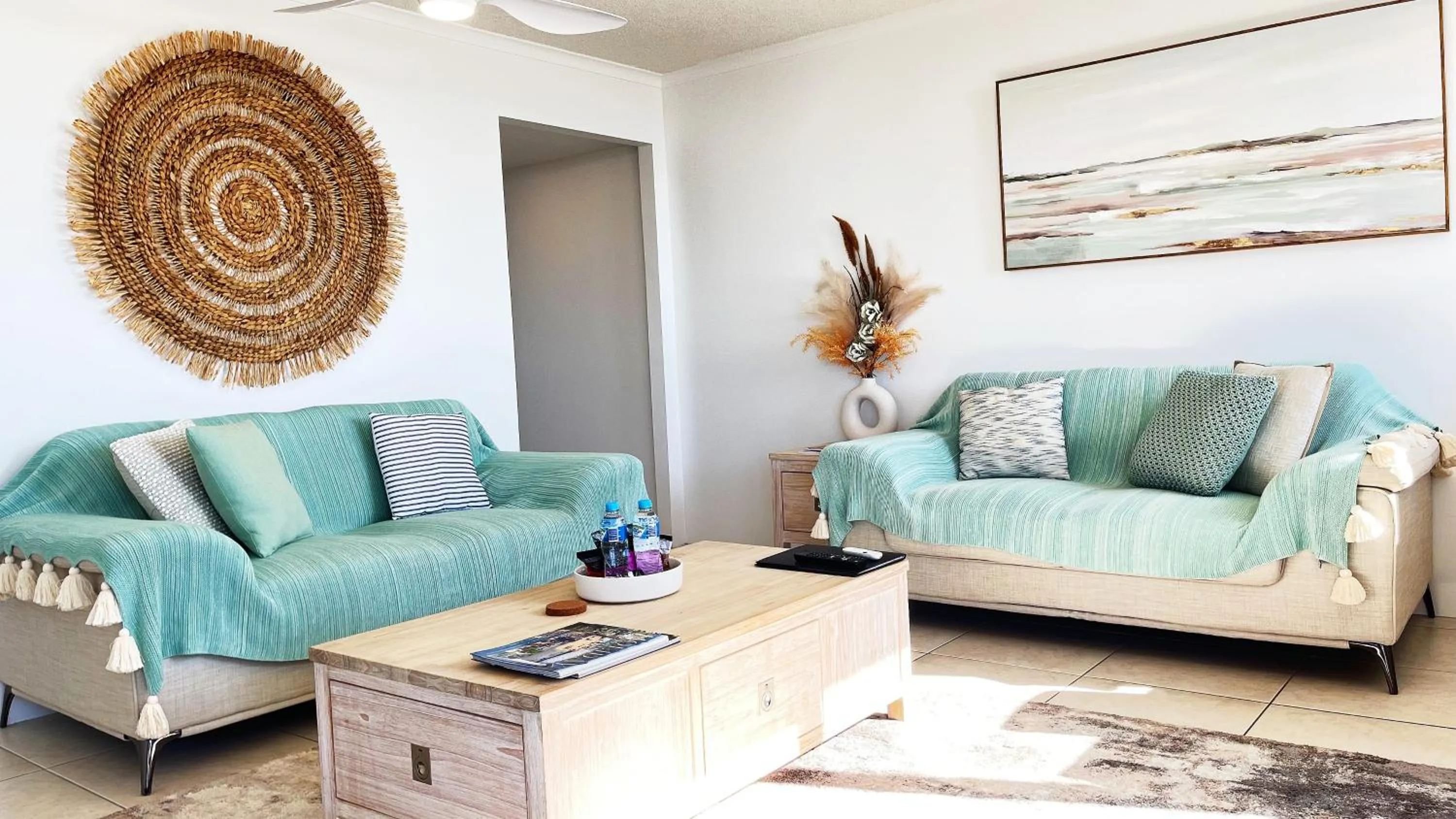 fireplace in Maroochydore Riverfront Apartment