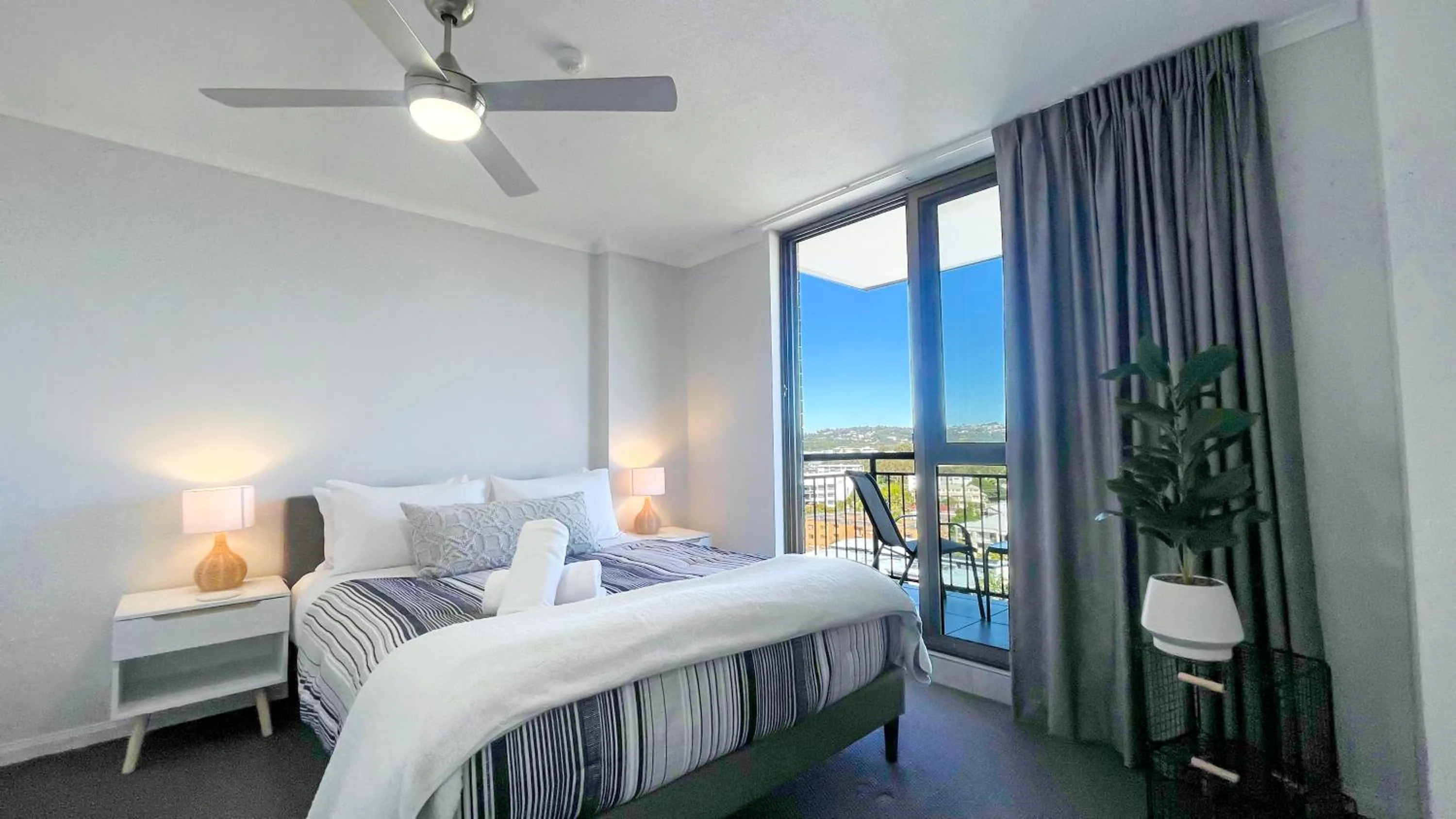 Bed in Maroochydore Riverfront Apartment