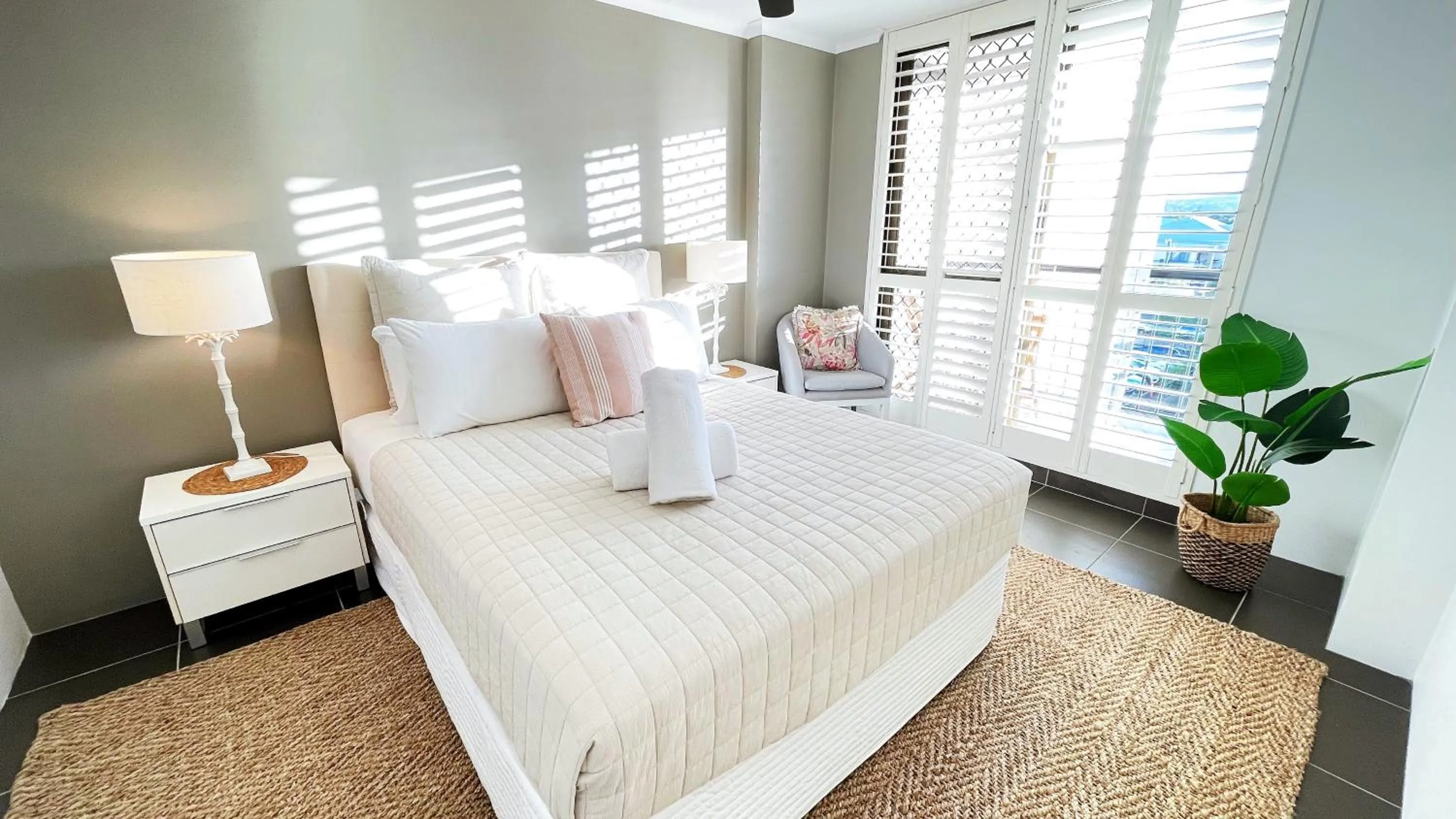 Bed in Maroochydore Riverfront Apartment
