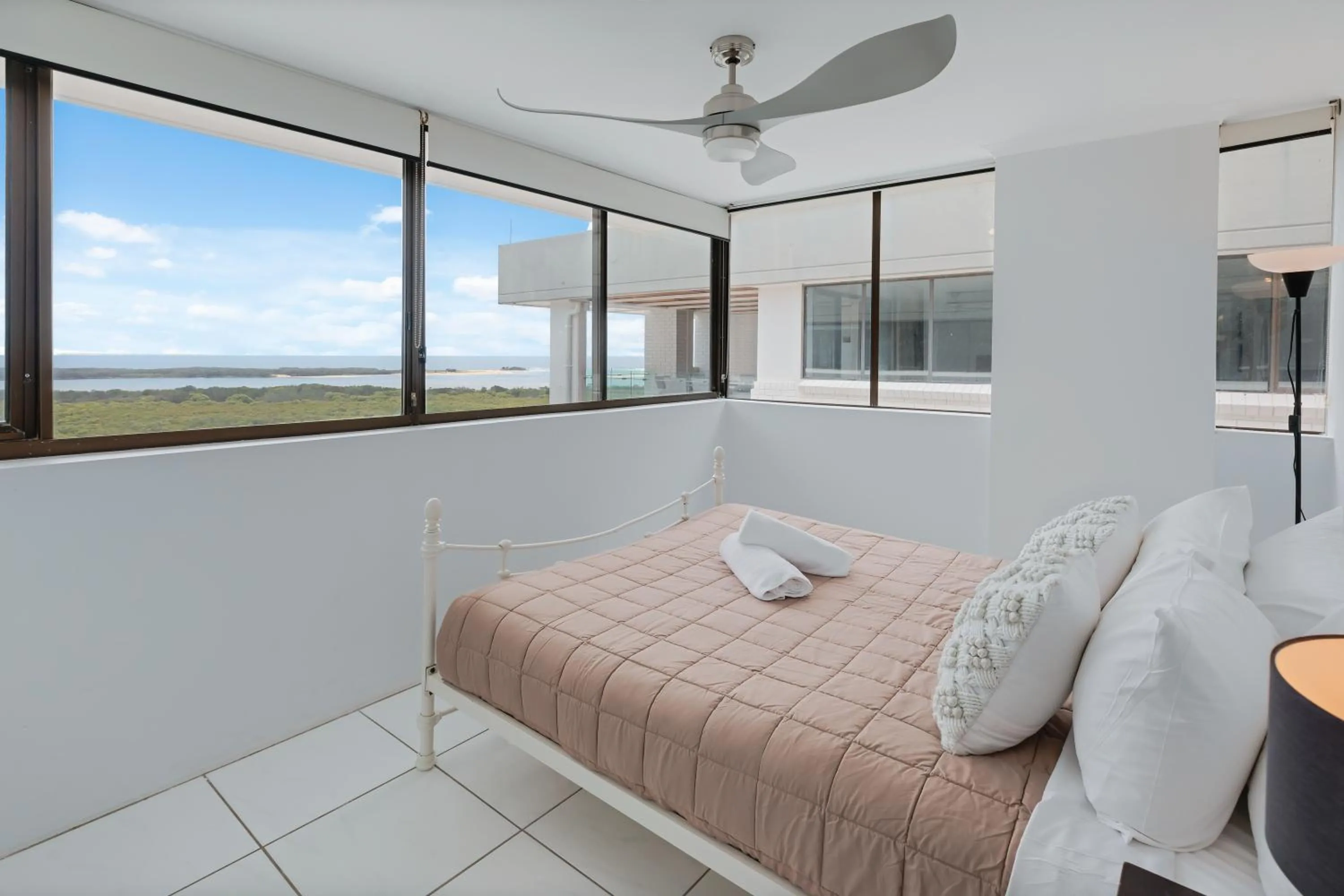 Bed in Maroochydore Riverfront Apartment
