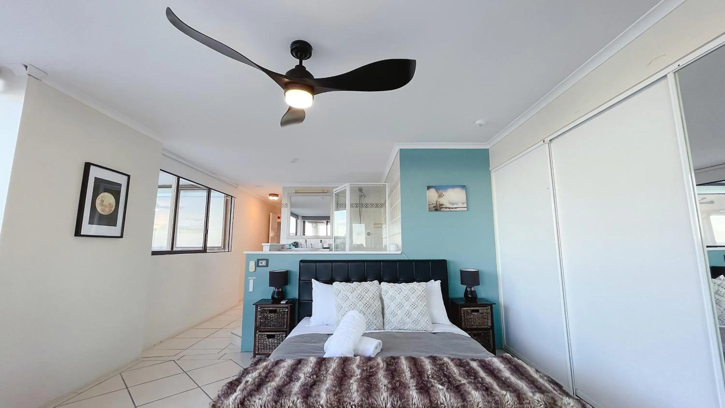 Bed in Maroochydore Riverfront Apartment