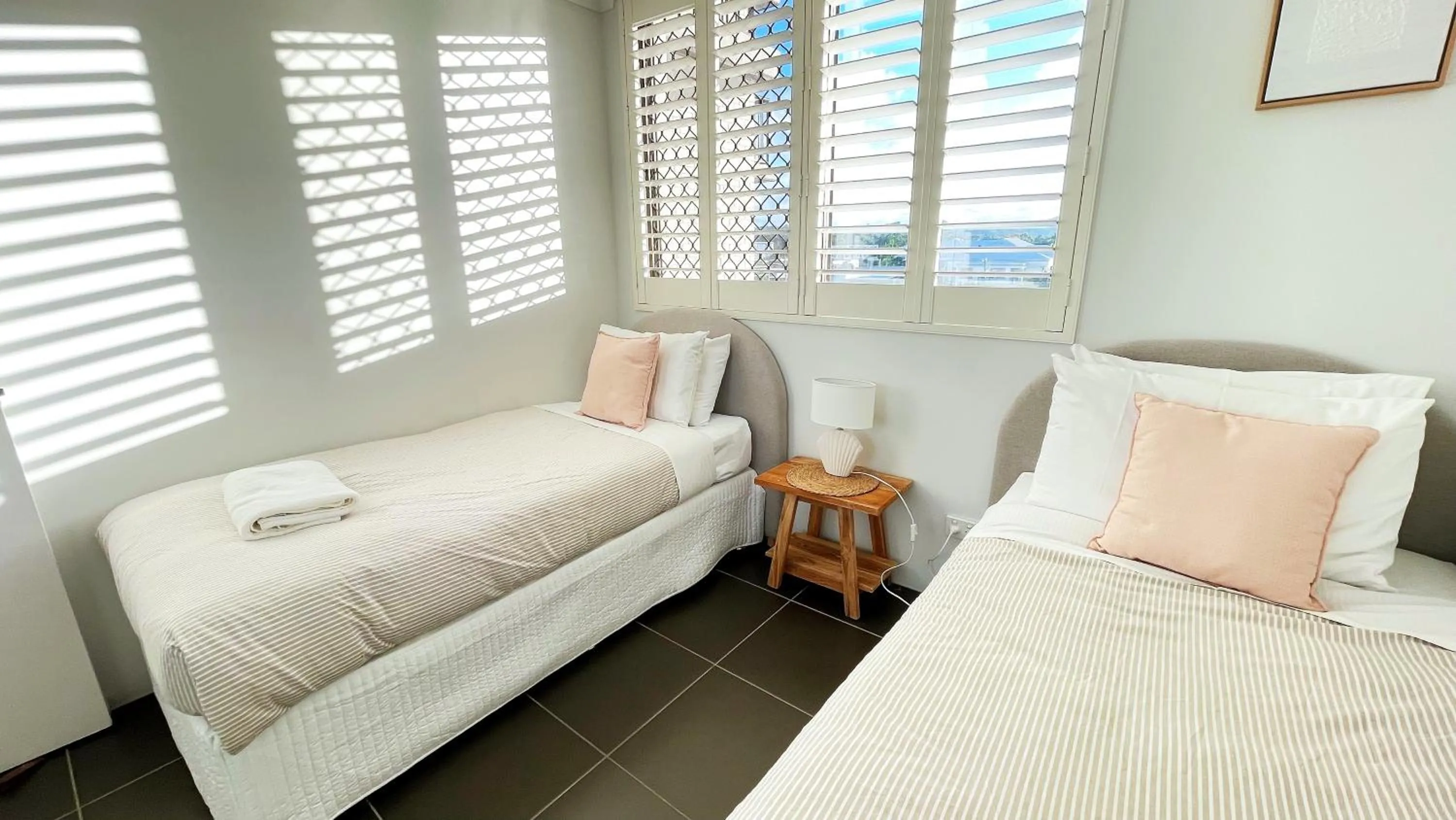 Bed in Maroochydore Riverfront Apartment