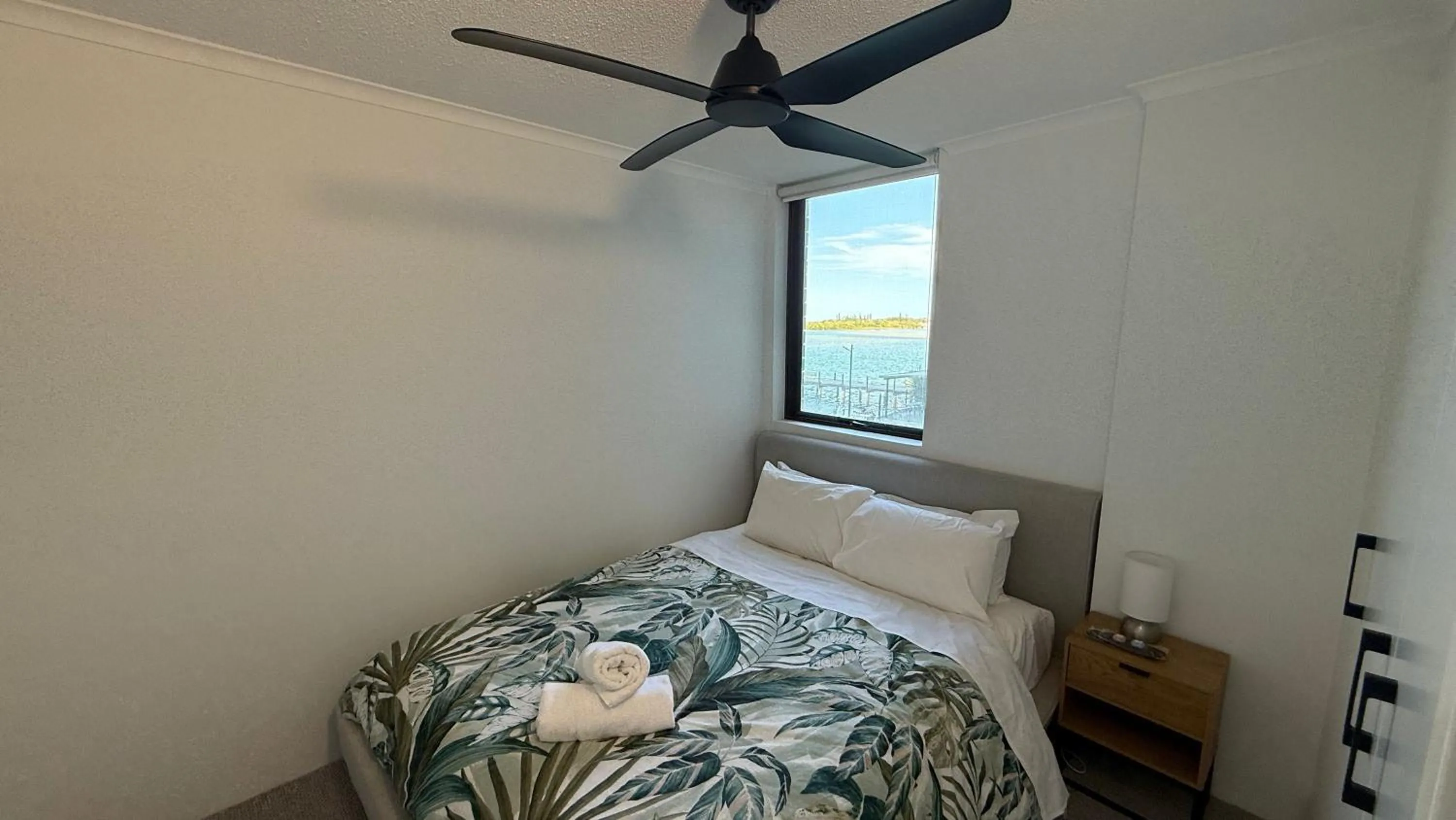 Bed in Maroochydore Riverfront Apartment