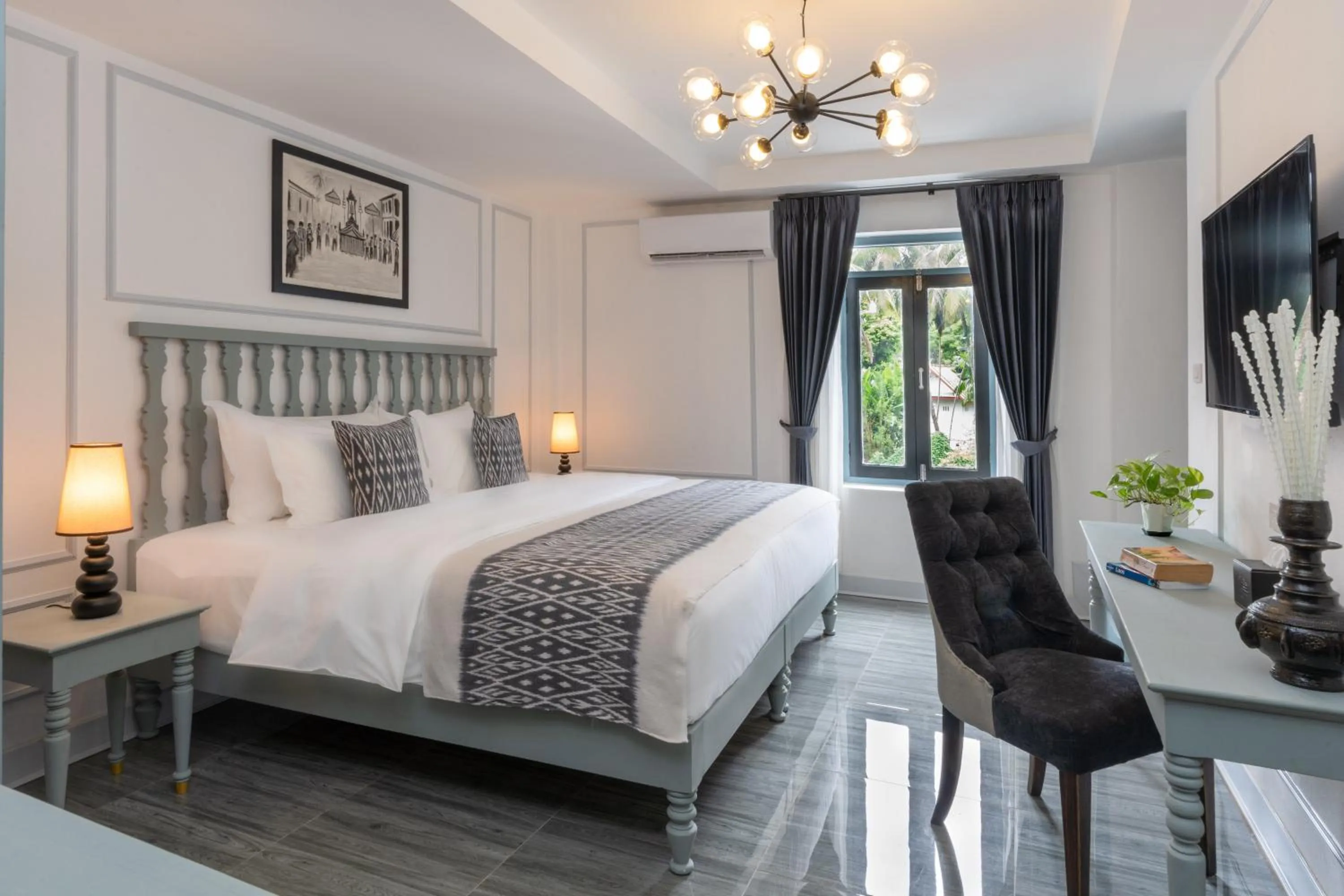 Decorative detail, Bed in Luangprabang D'or Boutique Hotel