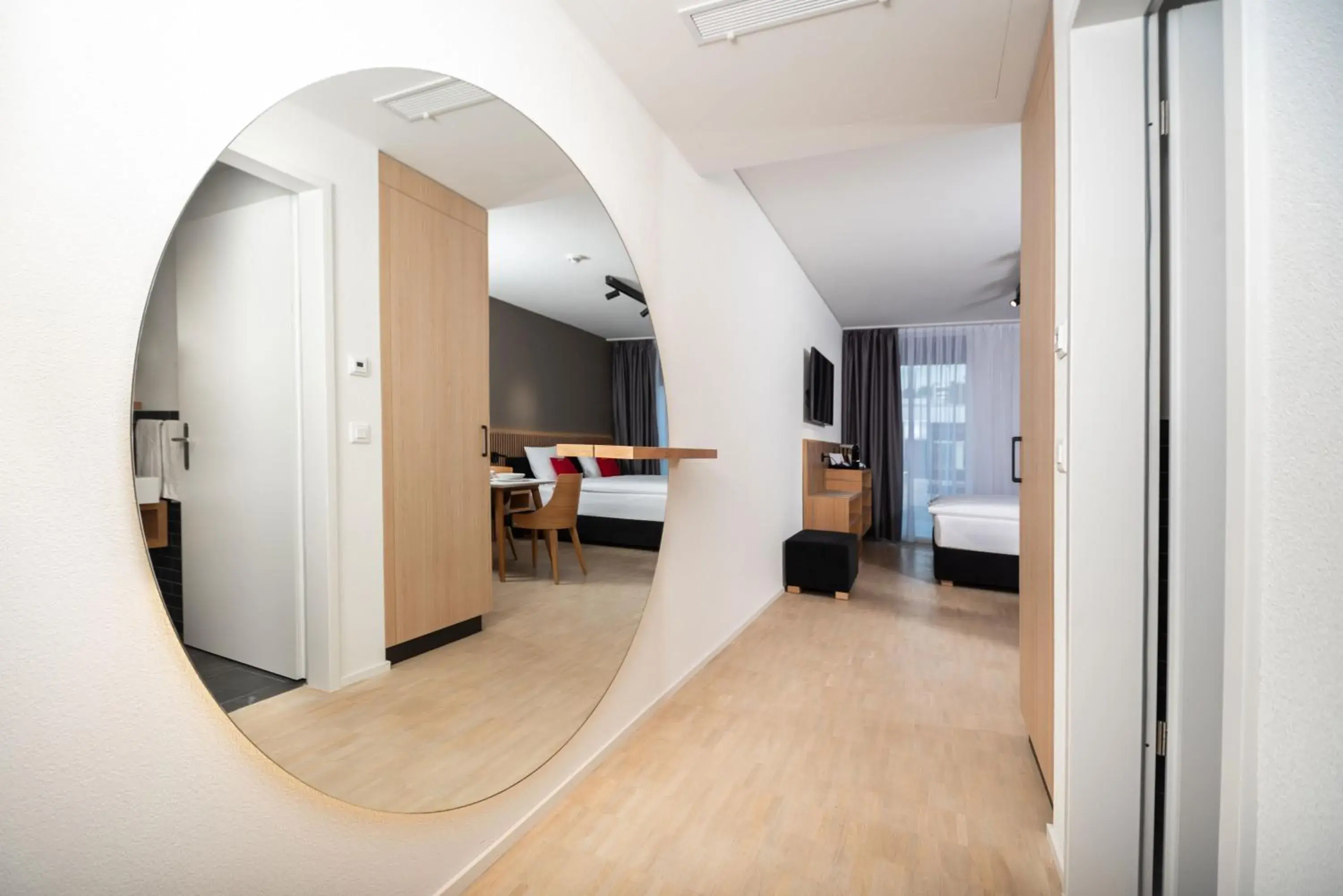 Decorative detail, Bed in Tailormade Hotel BAB Bachenbülach Decorative detail, Bed in Tailormade Hotel BAB Bachenbülach