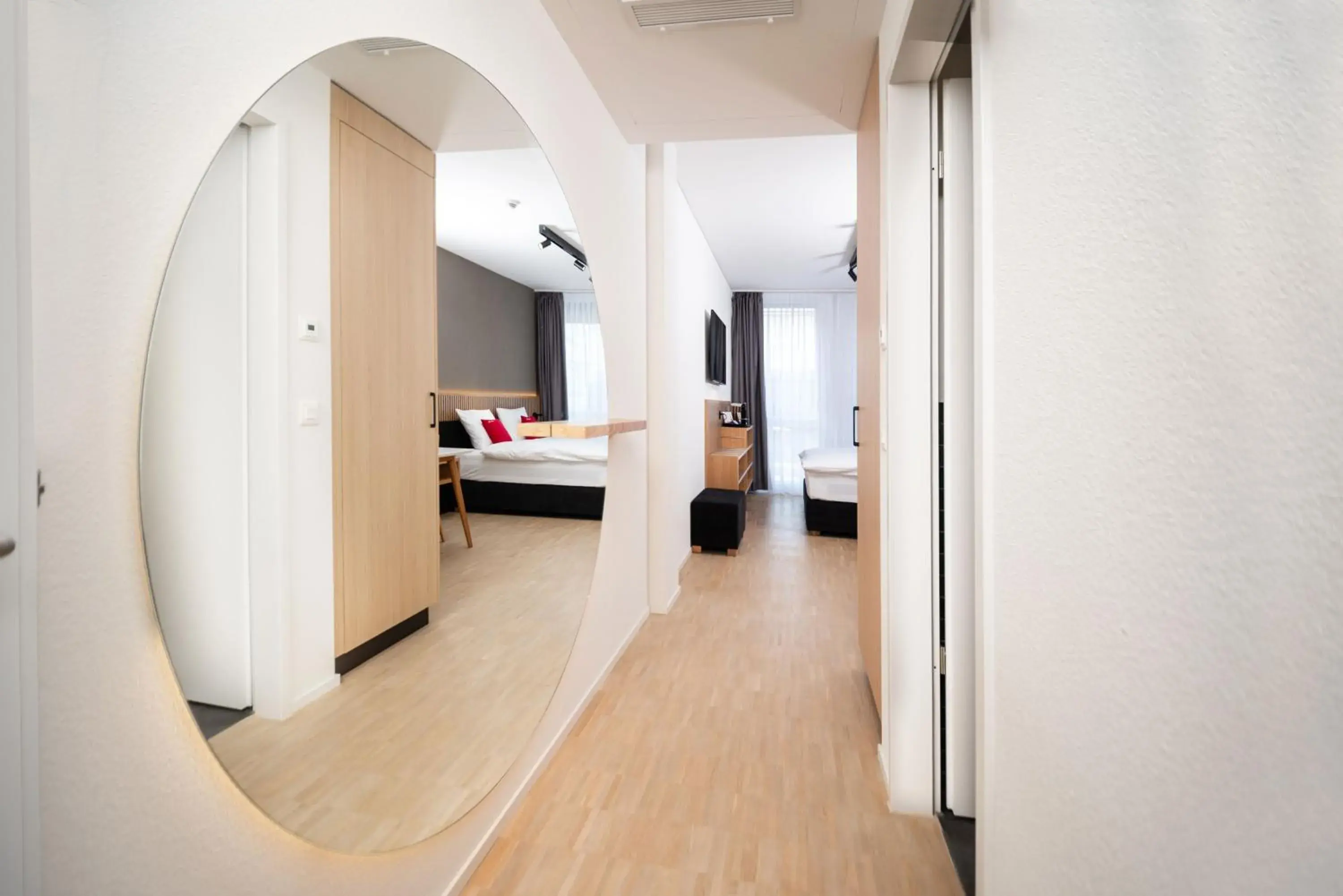 Decorative detail, Bed in Tailormade Hotel BAB Bachenbülach Decorative detail, Bed in Tailormade Hotel BAB Bachenbülach