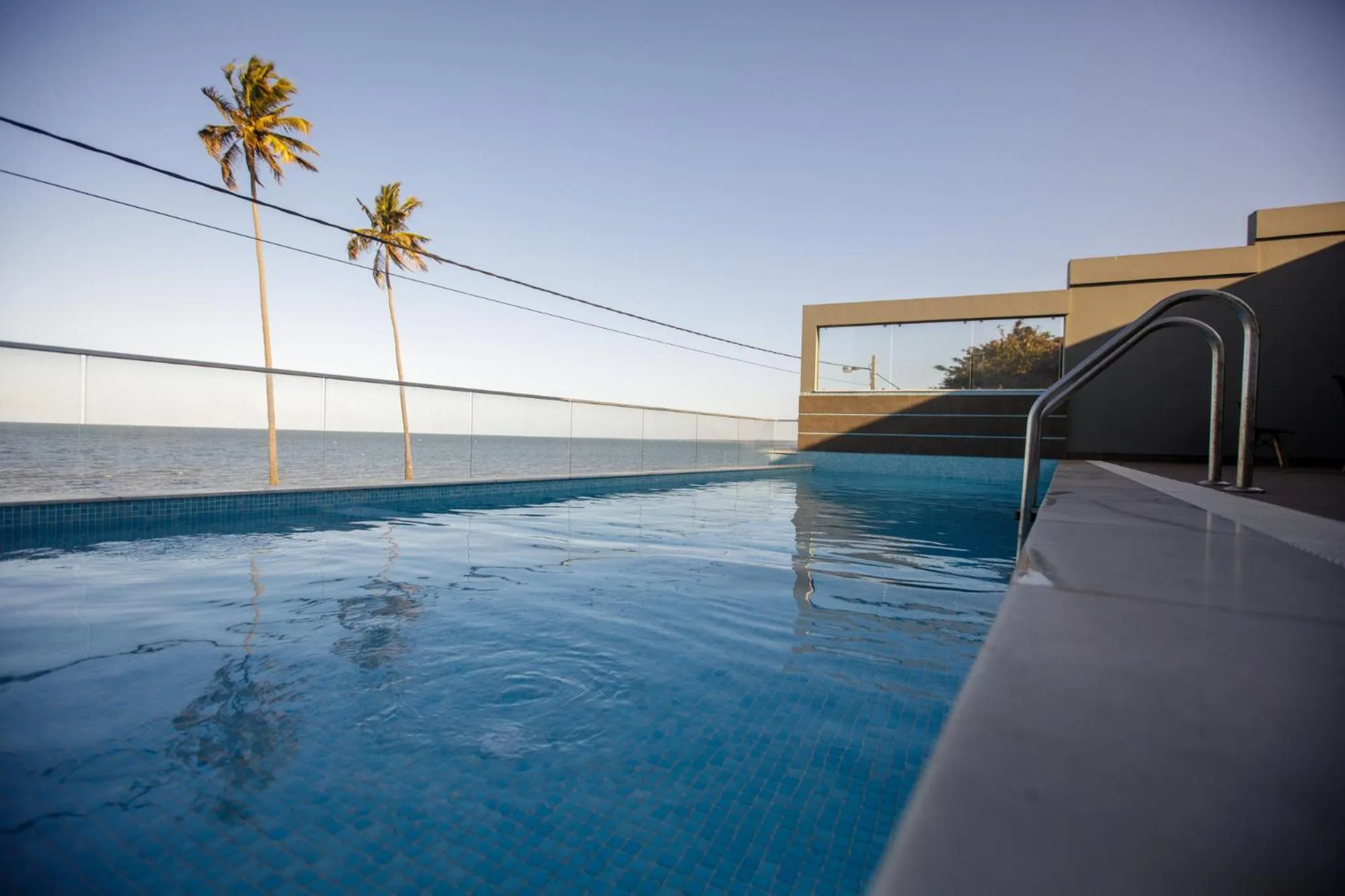 Pool view in Cowork Lab Suites