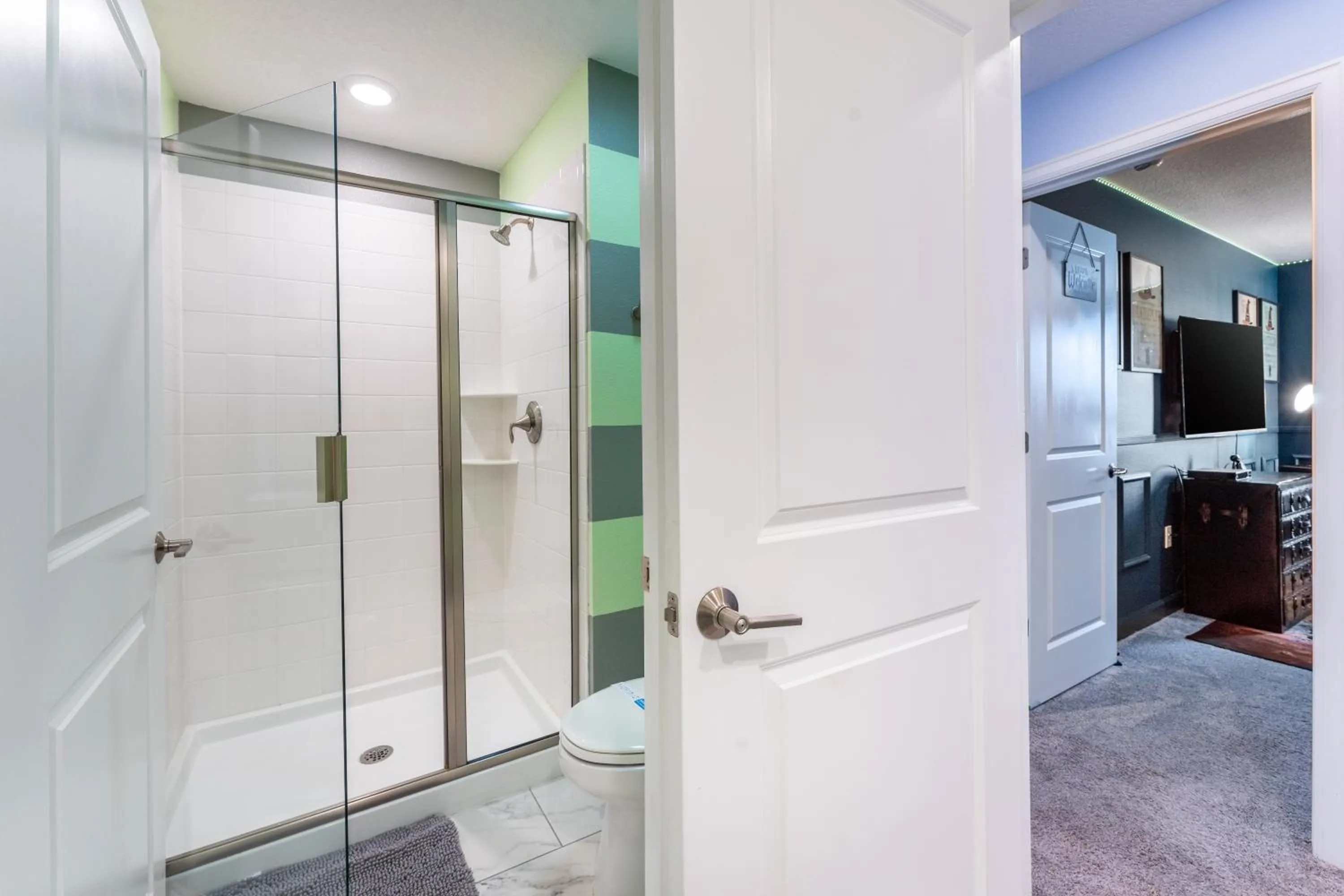 Shower in Family Retreat near Disney with Pool & Hot Tub!