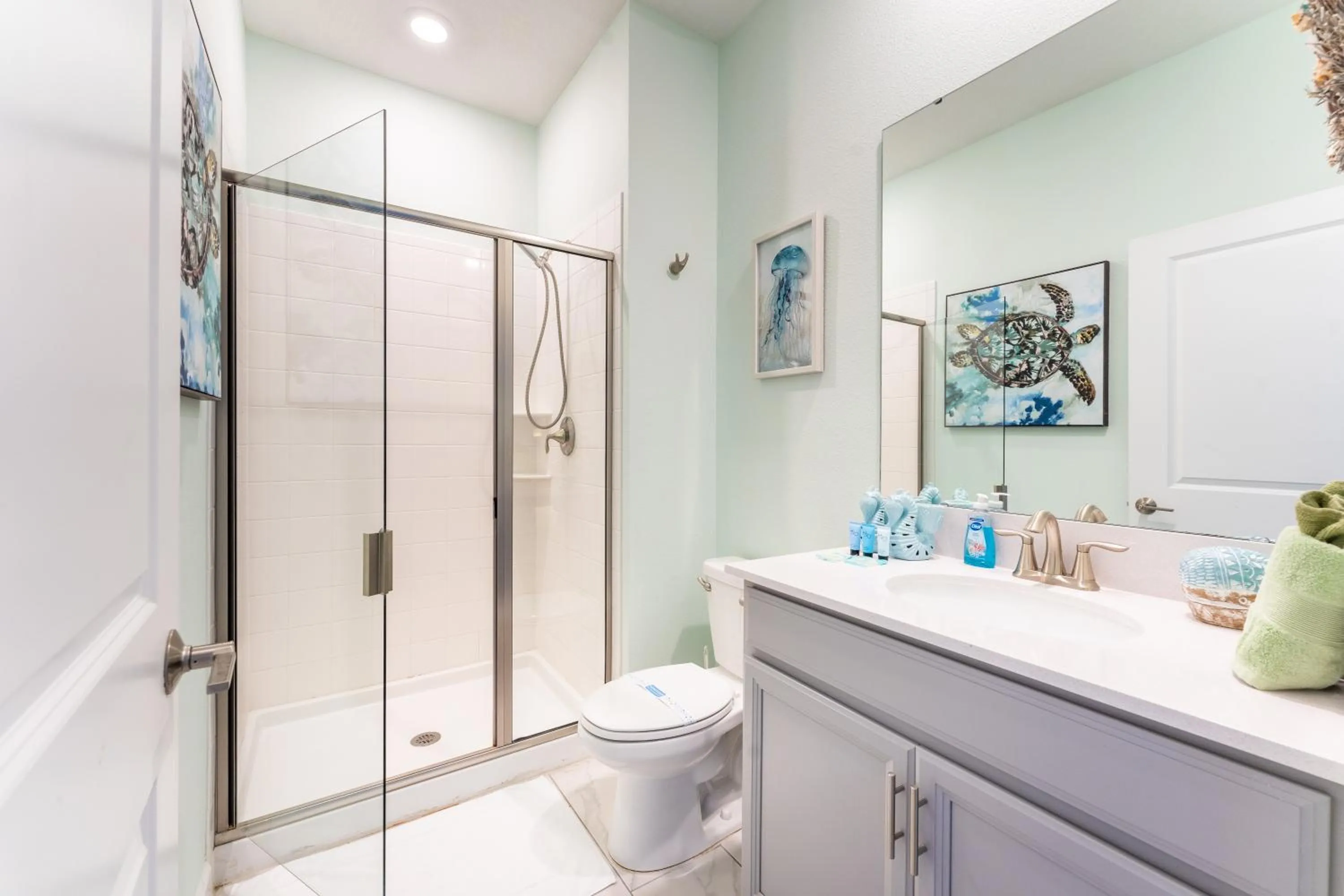 Shower in Family Retreat near Disney with Pool & Hot Tub!