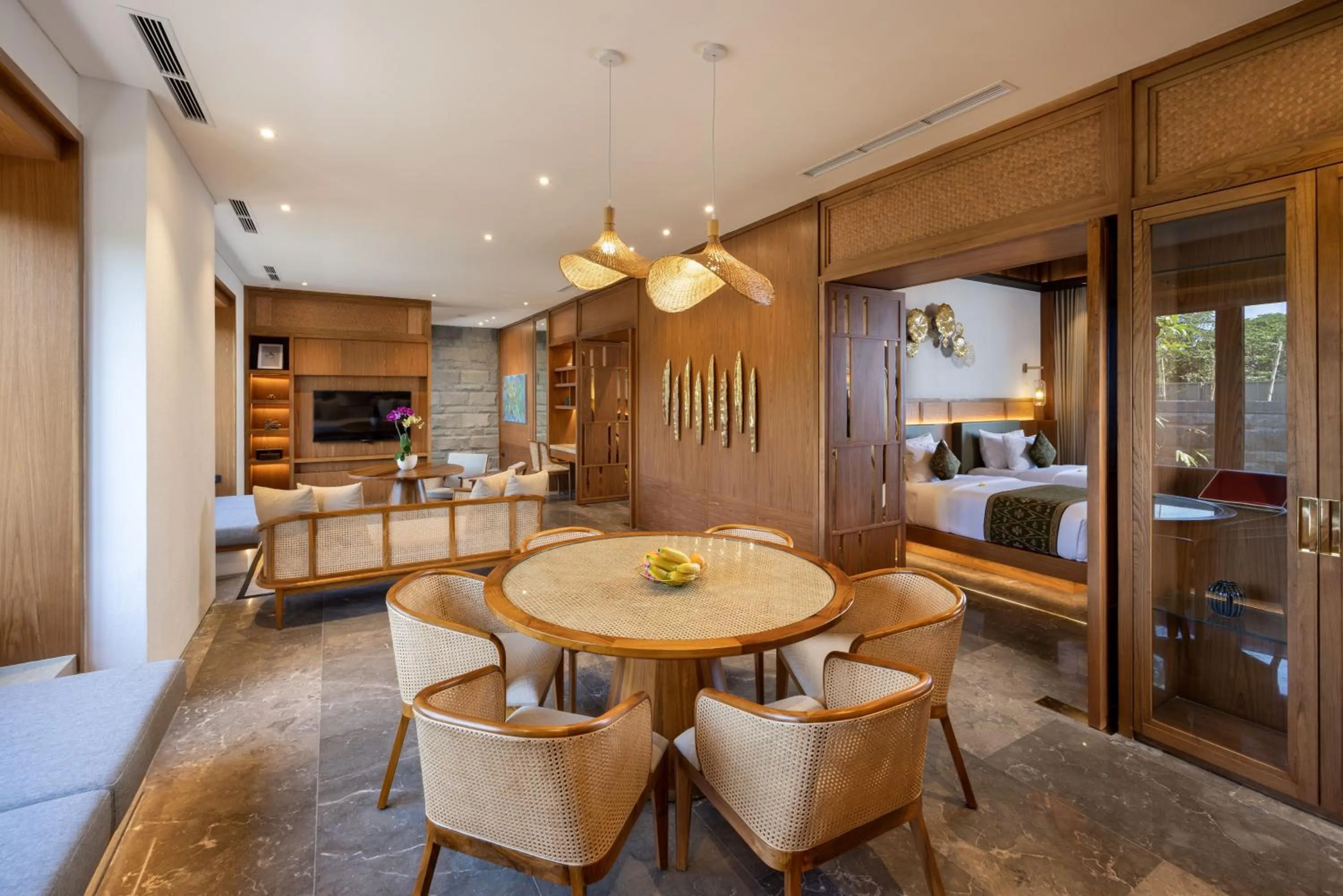 Seating area in Sumitra Luxury Villas & Resort by Pramana