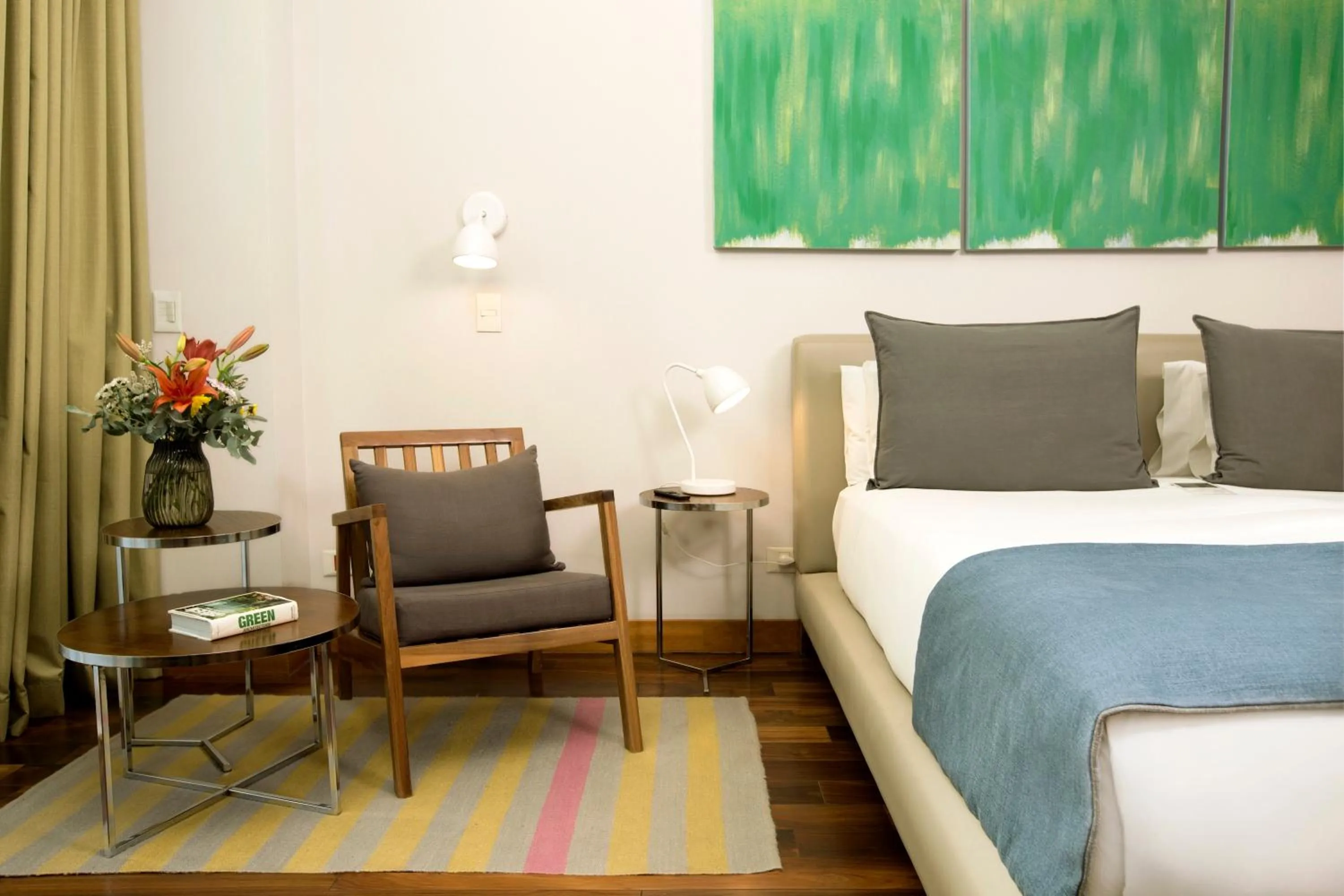 Seating area, Bed in Palo Santo Hotel