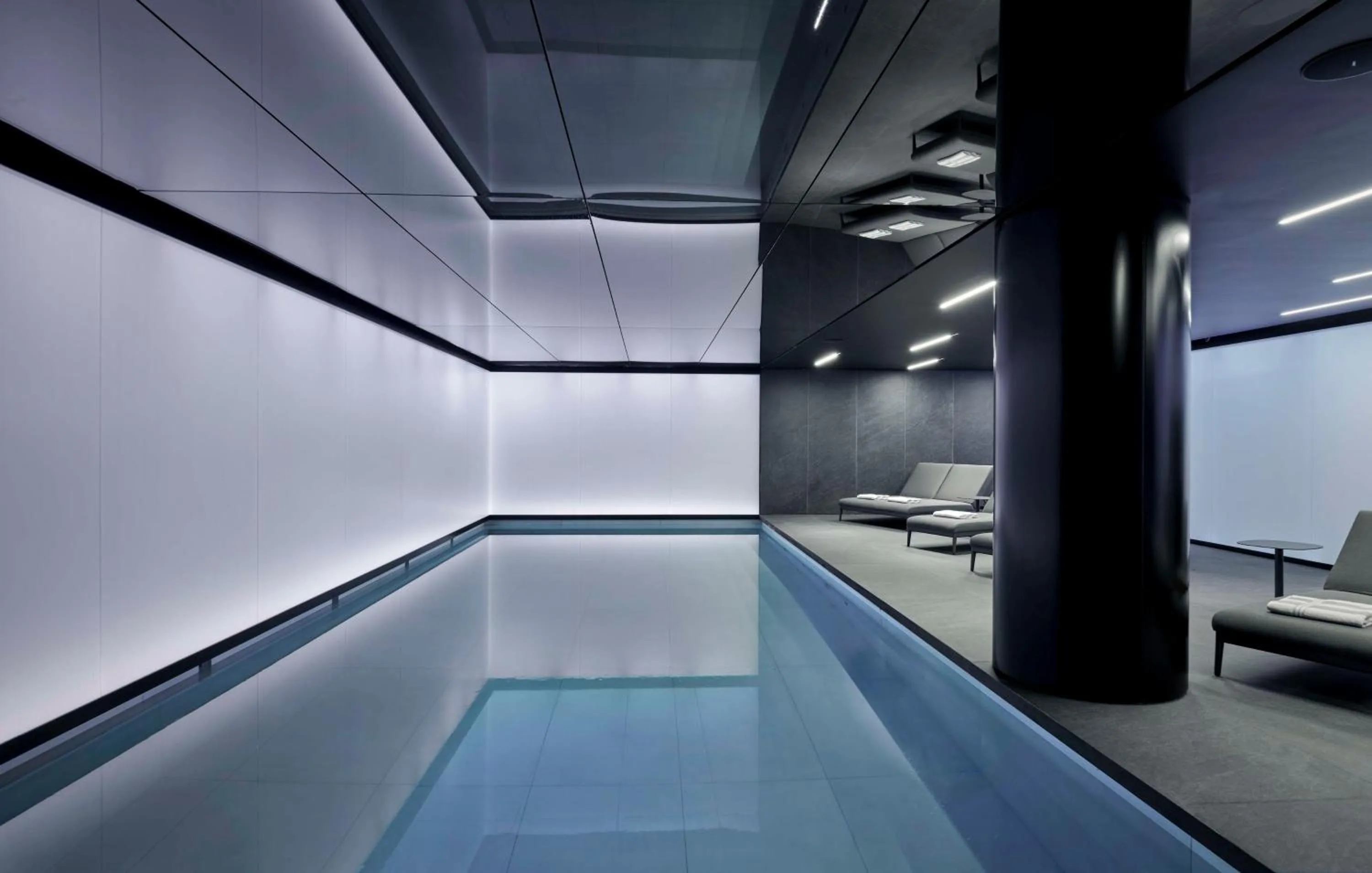 Pool view in art'otel London Hoxton