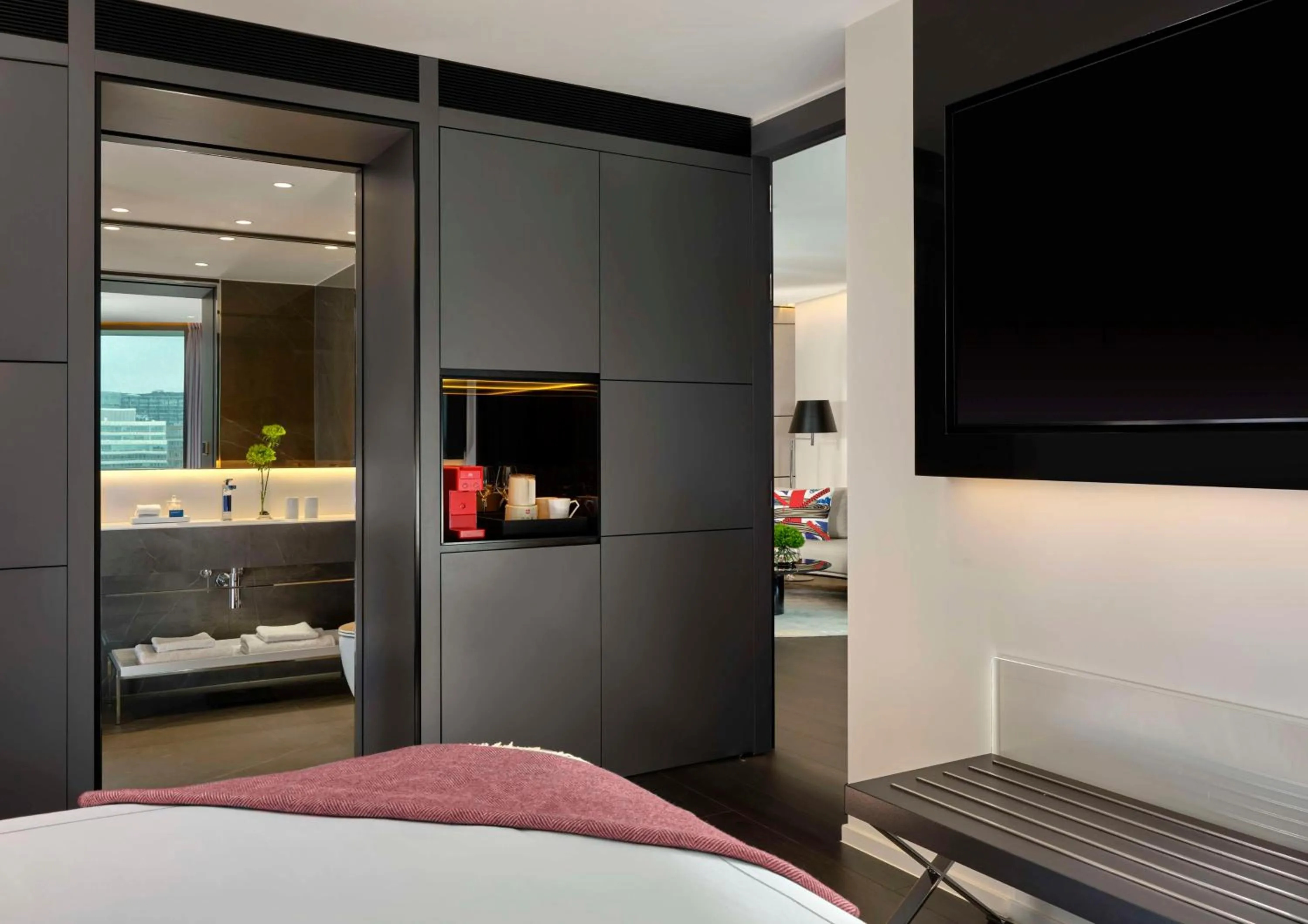 Bed in art'otel London Hoxton