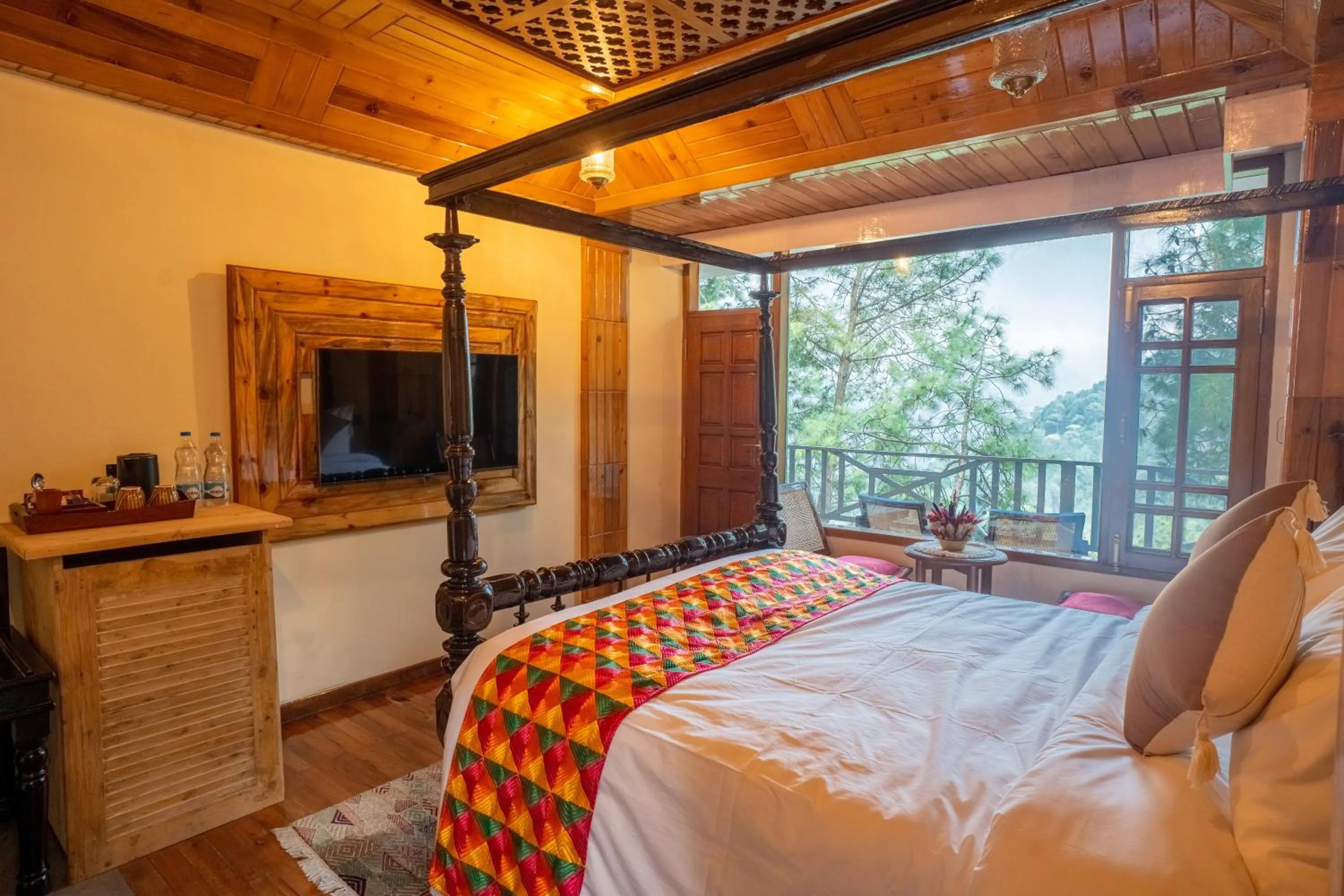 Bed in Chillaru Spa & Resort