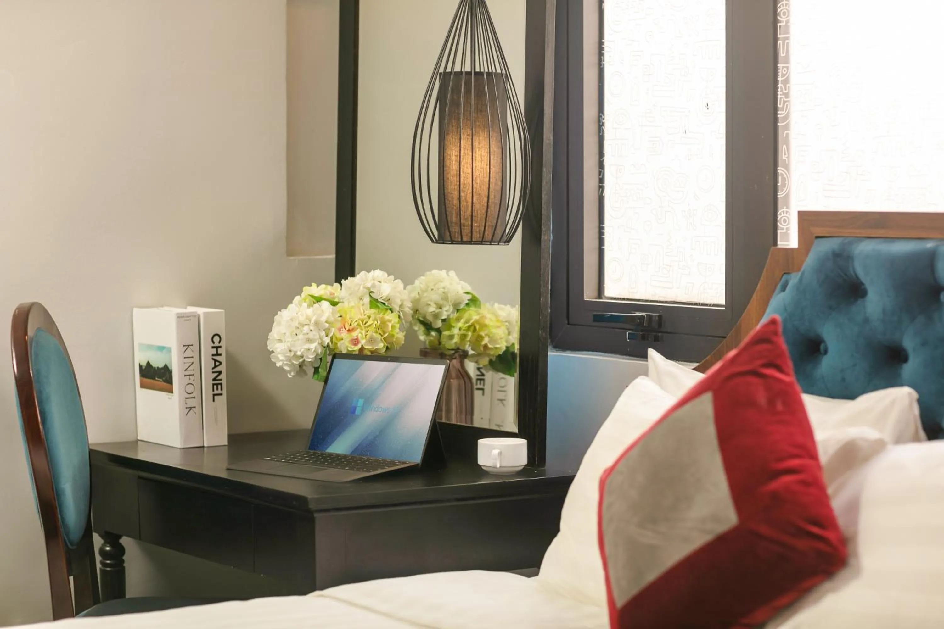 View (from property/room), Bed in La Renta Premier Hotel & Spa Hanoi