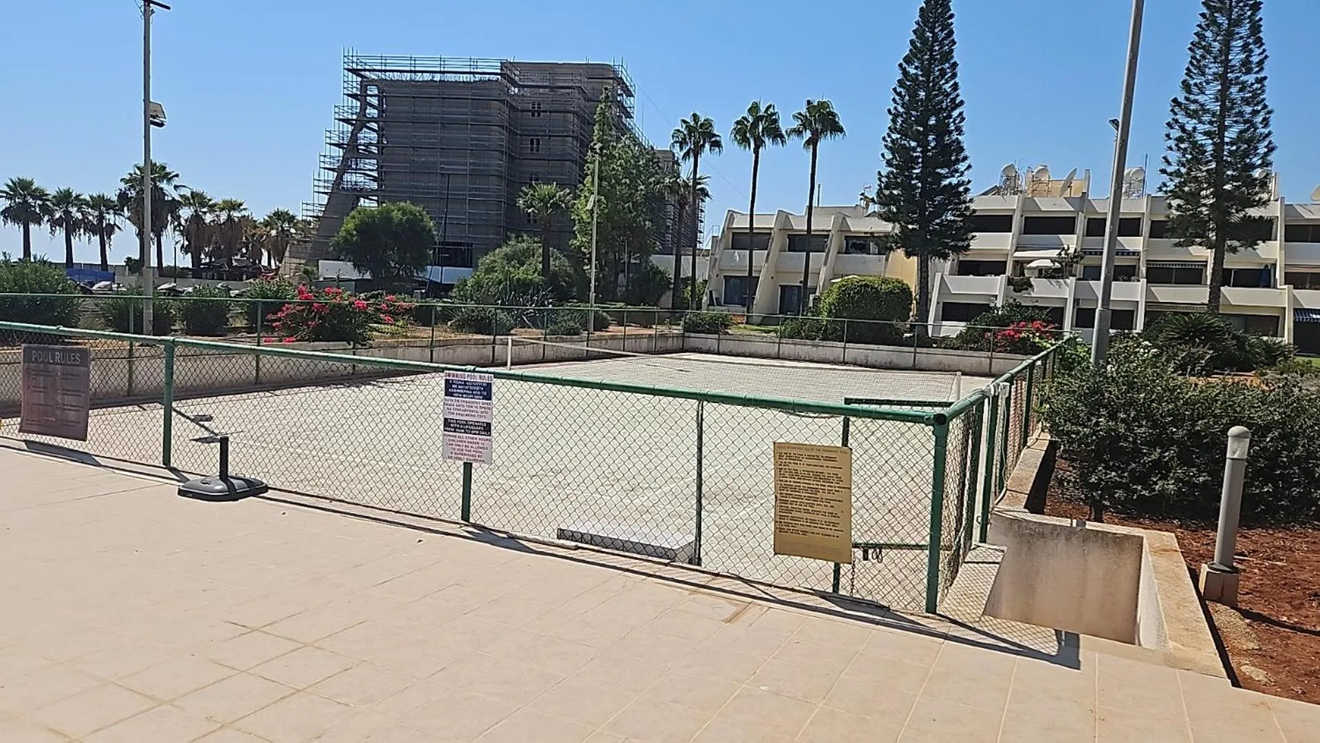 Tennis court in Julie's beach house