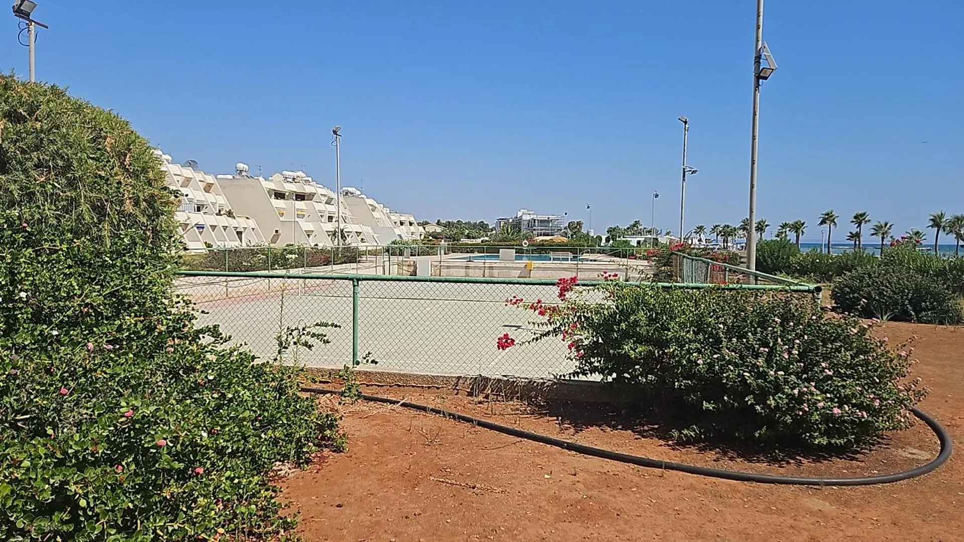 Tennis court in Julie's beach house