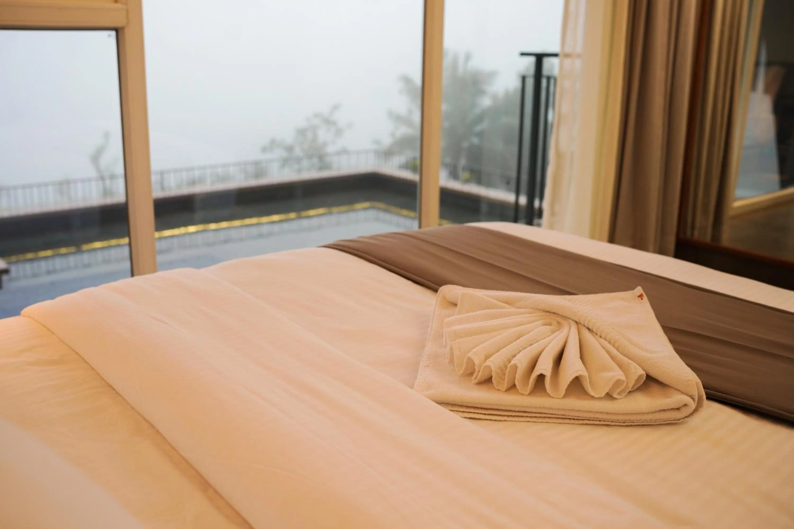 Bed in Leaves Resort Vythiri Wayanad