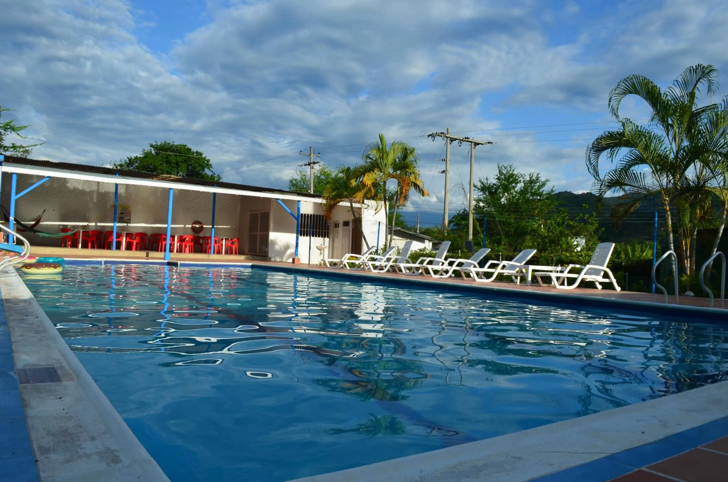 Pool view in Finca Hotel Villaruth