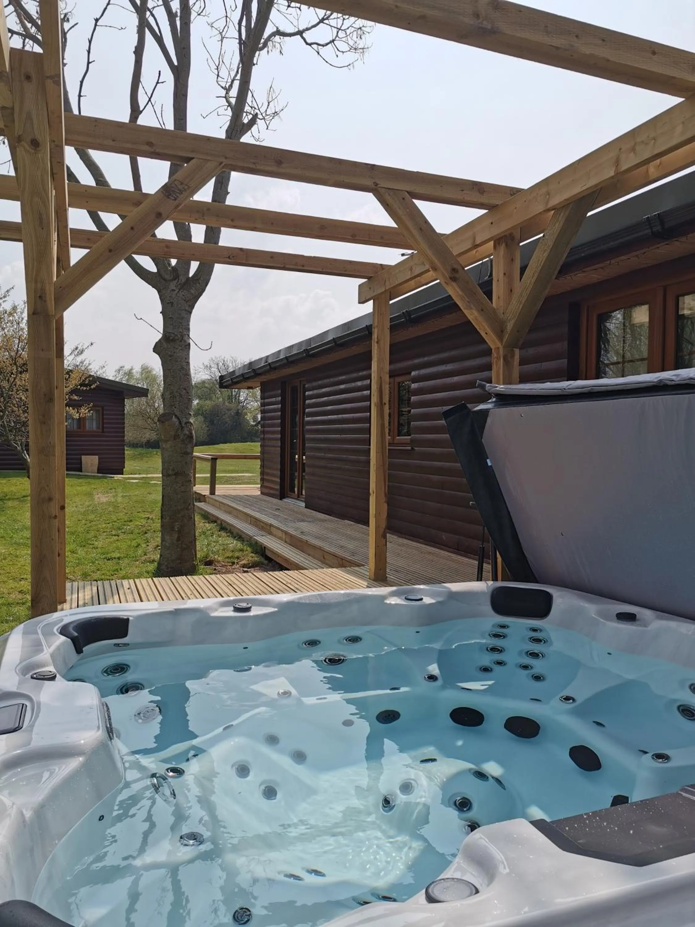Patio in Wall Eden Farm - Luxury Log Cabins and Glamping