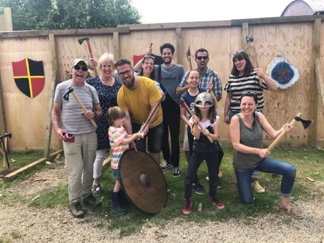 People in Wall Eden Farm - Luxury Log Cabins and Glamping