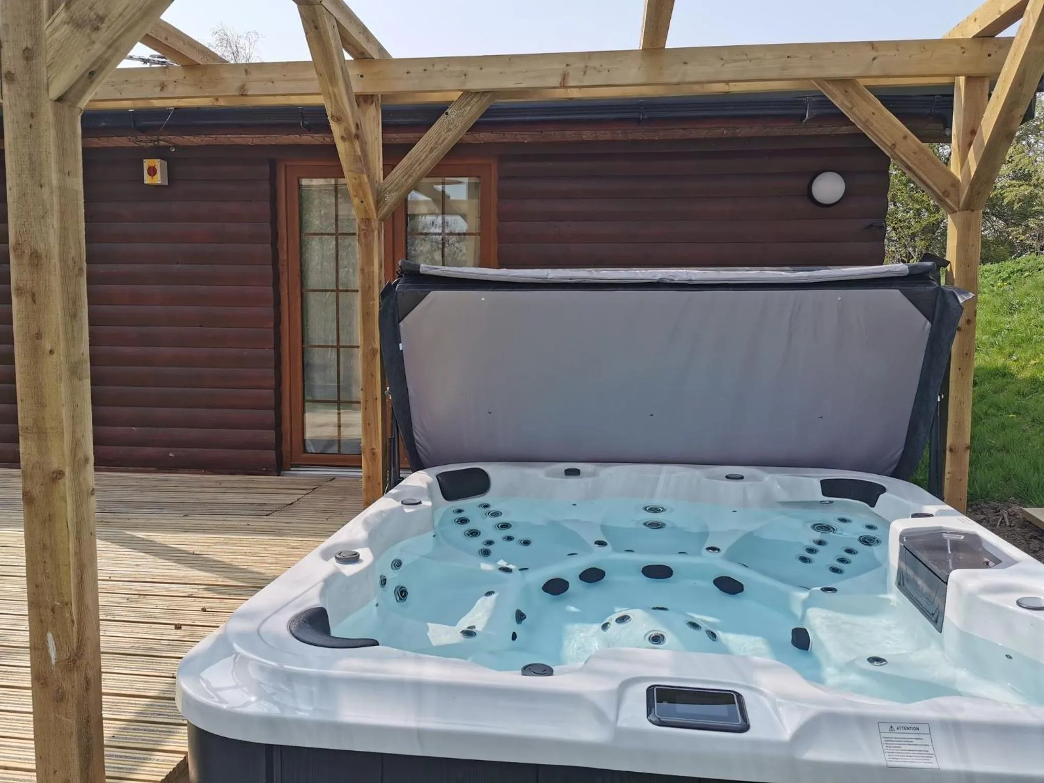 Patio in Wall Eden Farm - Luxury Log Cabins and Glamping