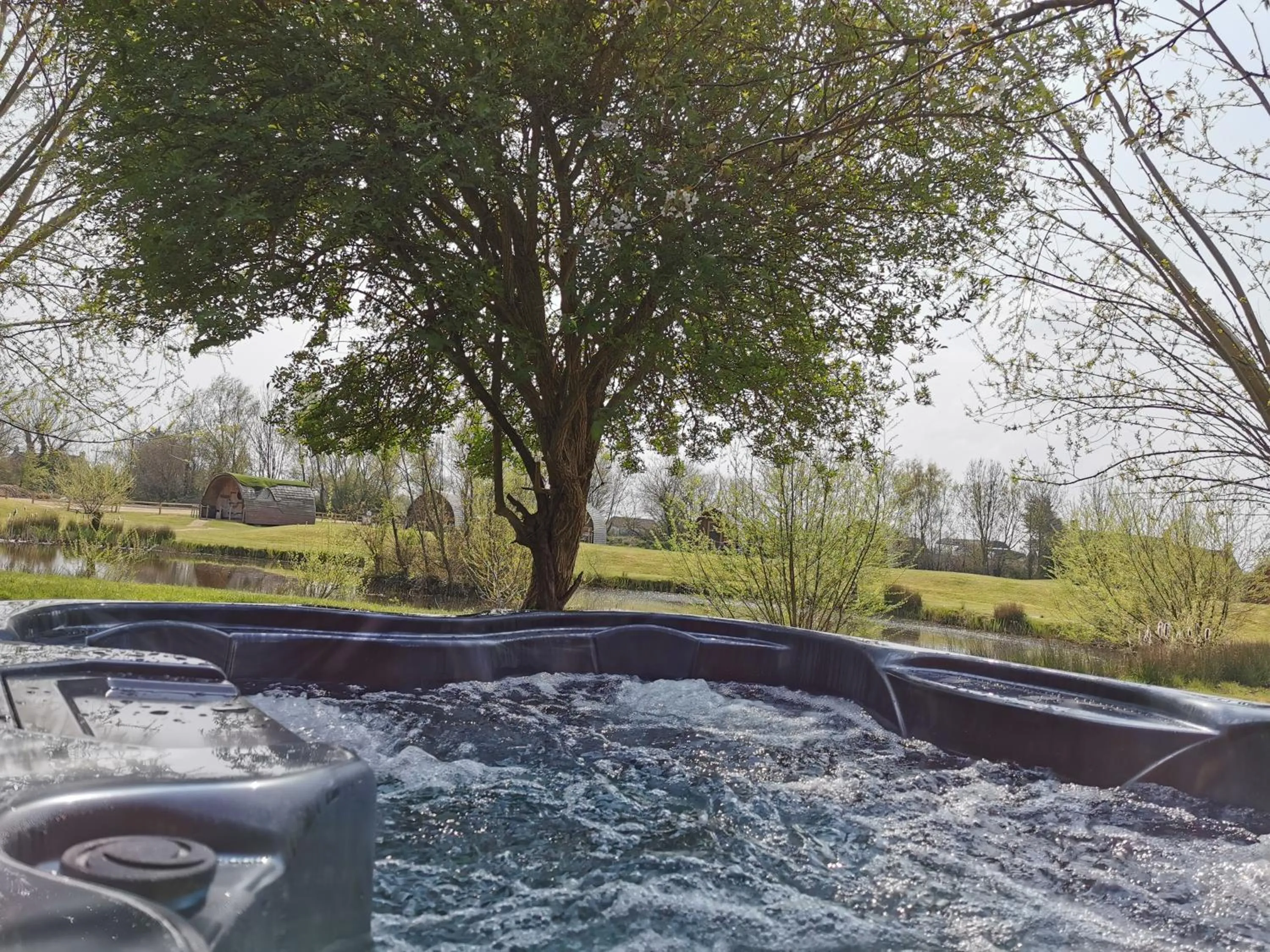 Hot Tub in Wall Eden Farm - Luxury Log Cabins and Glamping